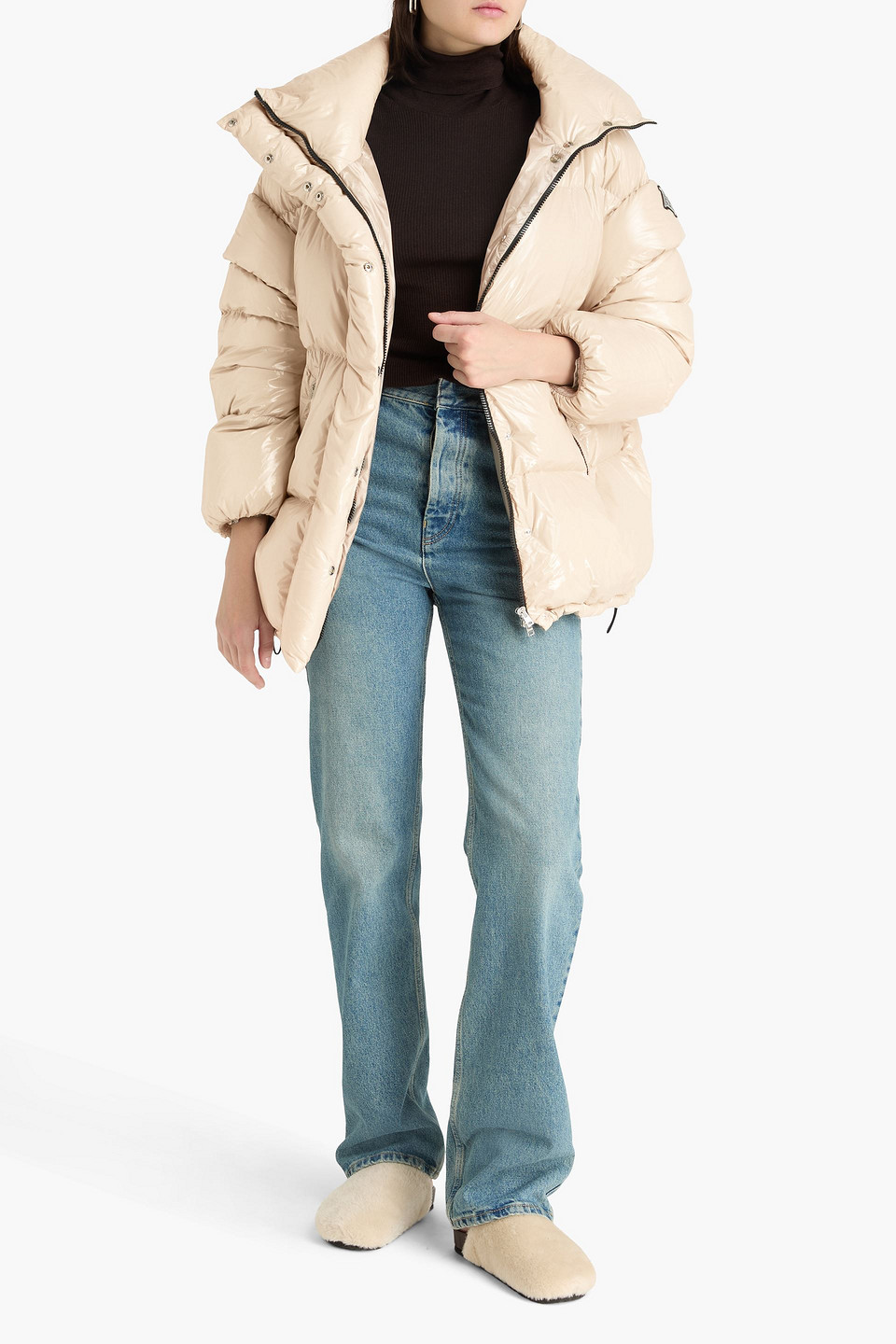  Herno - Quilted Glossed Shell Down Jacket - Neutral - It 38 