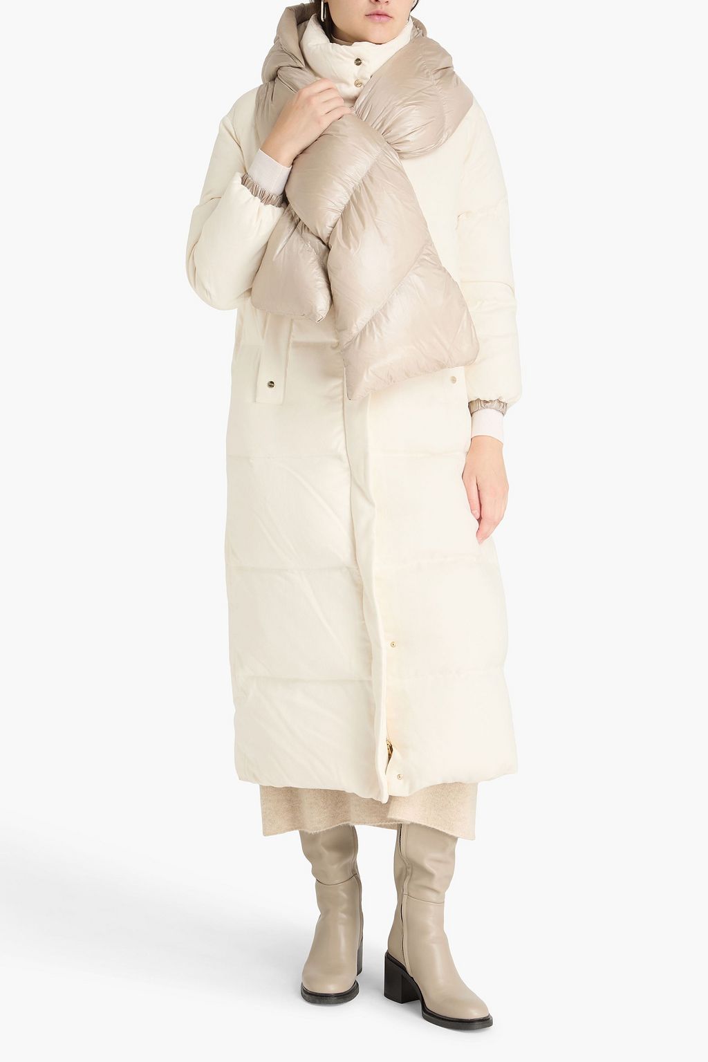 Cashmere Herno Long Down Coat Herno Shiny Nylon Long Coat In Charcoal