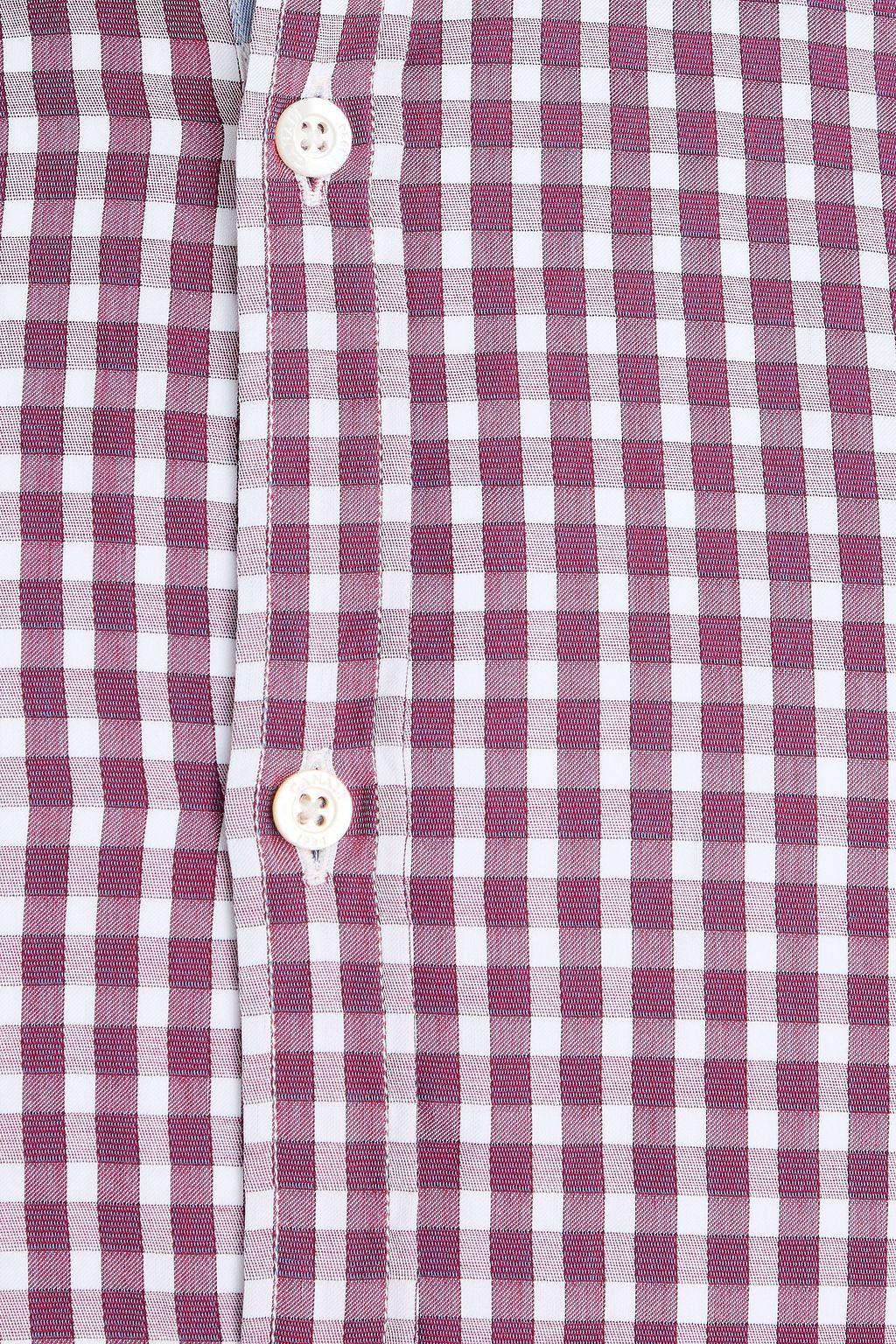 CANALI Gingham cotton-jacquard shirt