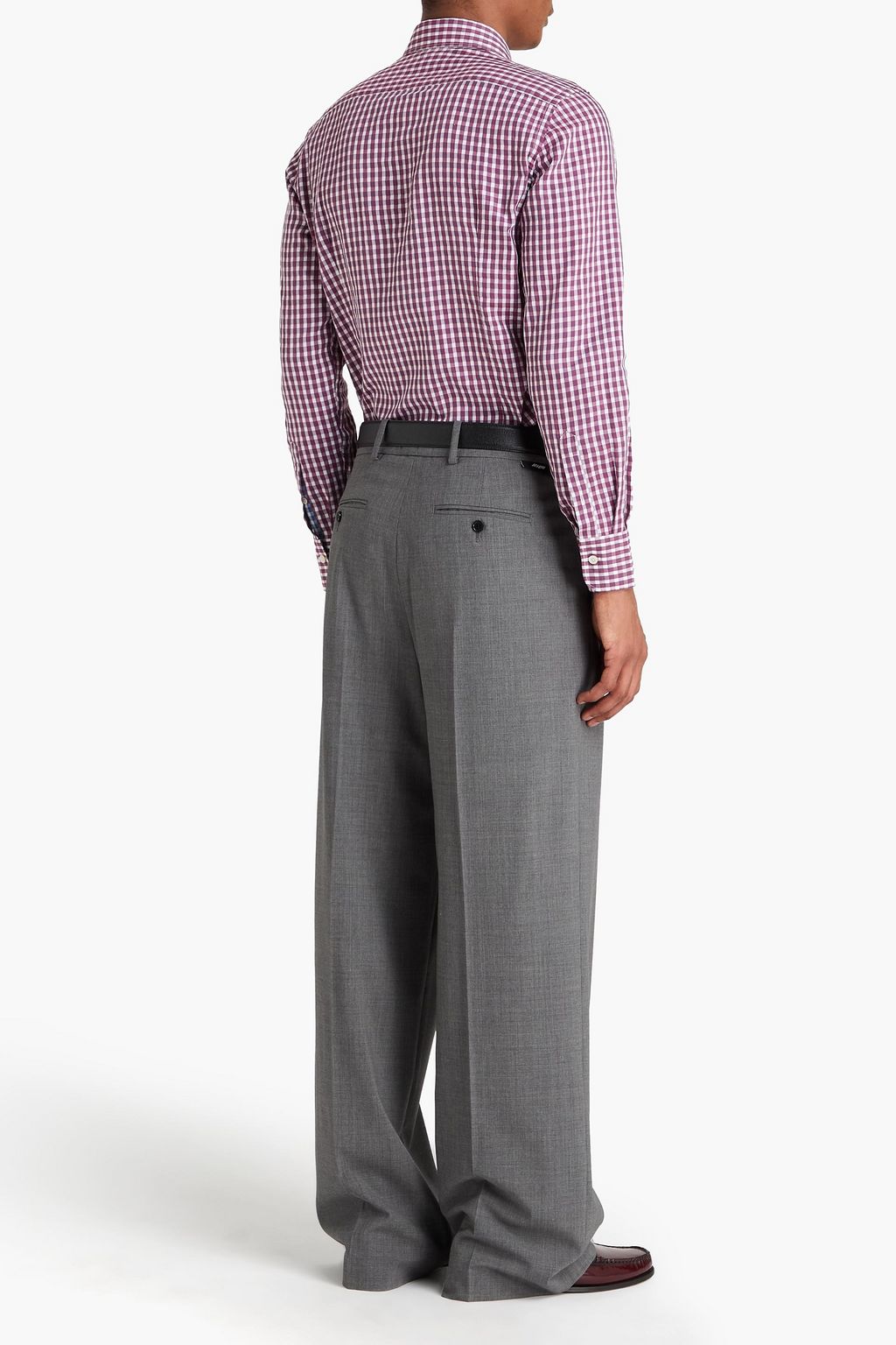 CANALI Gingham cotton-jacquard shirt