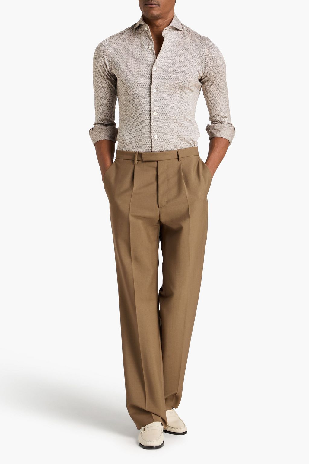 CANALI Cotton-jacquard shirt