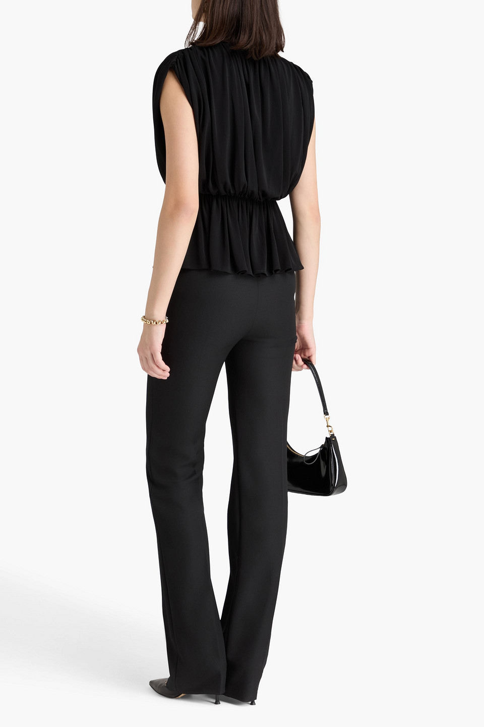 Esse Studios Bonachi Draped Jersey Top In Black