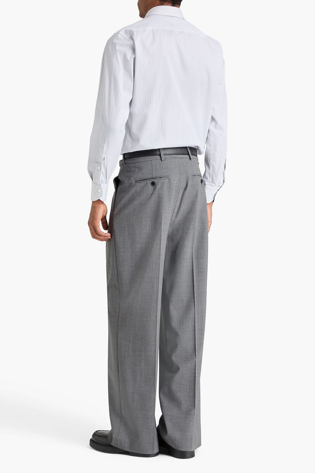 CANALI Striped cotton-jacquard shirt