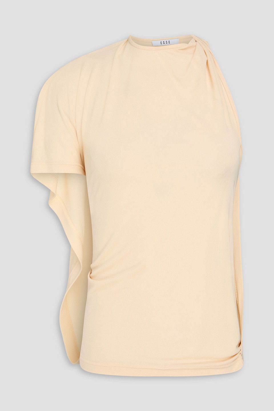 Esse Studios Maca Draped Jersey Top In White