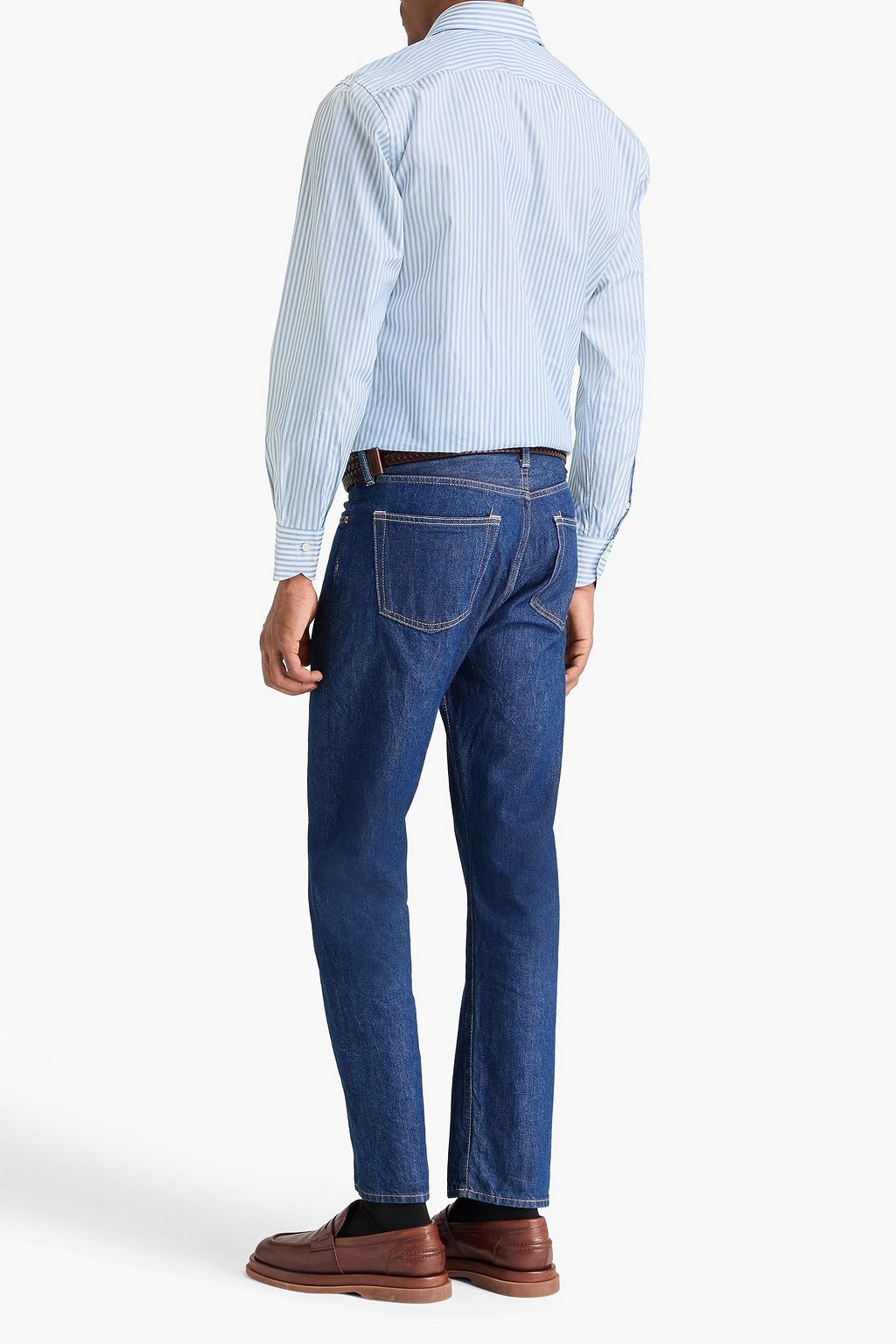 CANALI Striped cotton-jacquard shirt