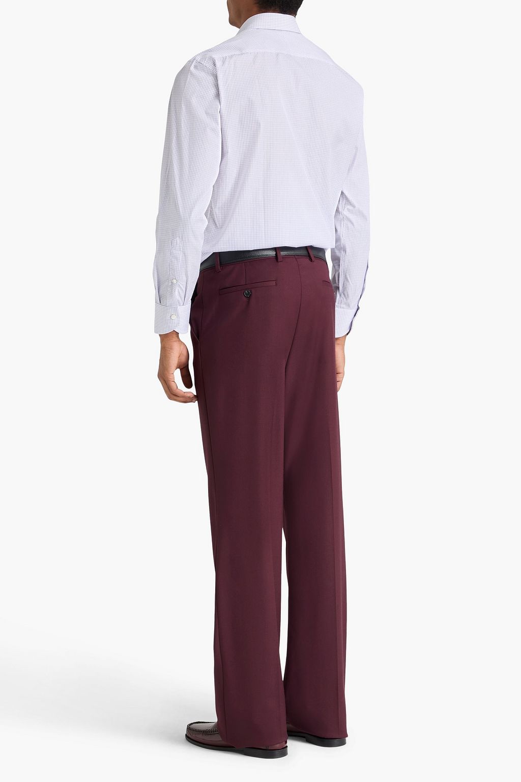 CANALI Checked cotton-poplin shirt