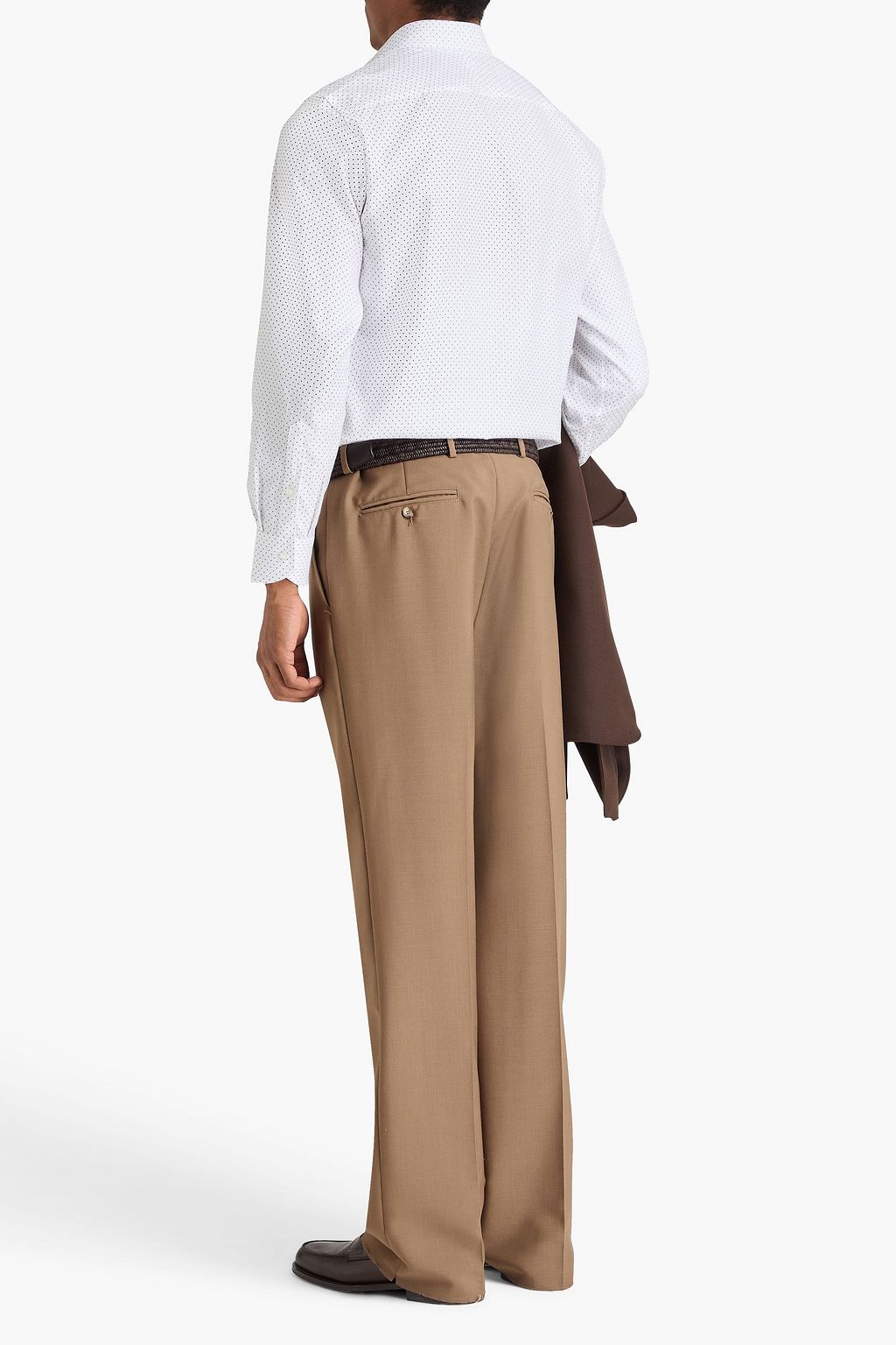 CANALI Polka-dot cotton-jacquard shirt