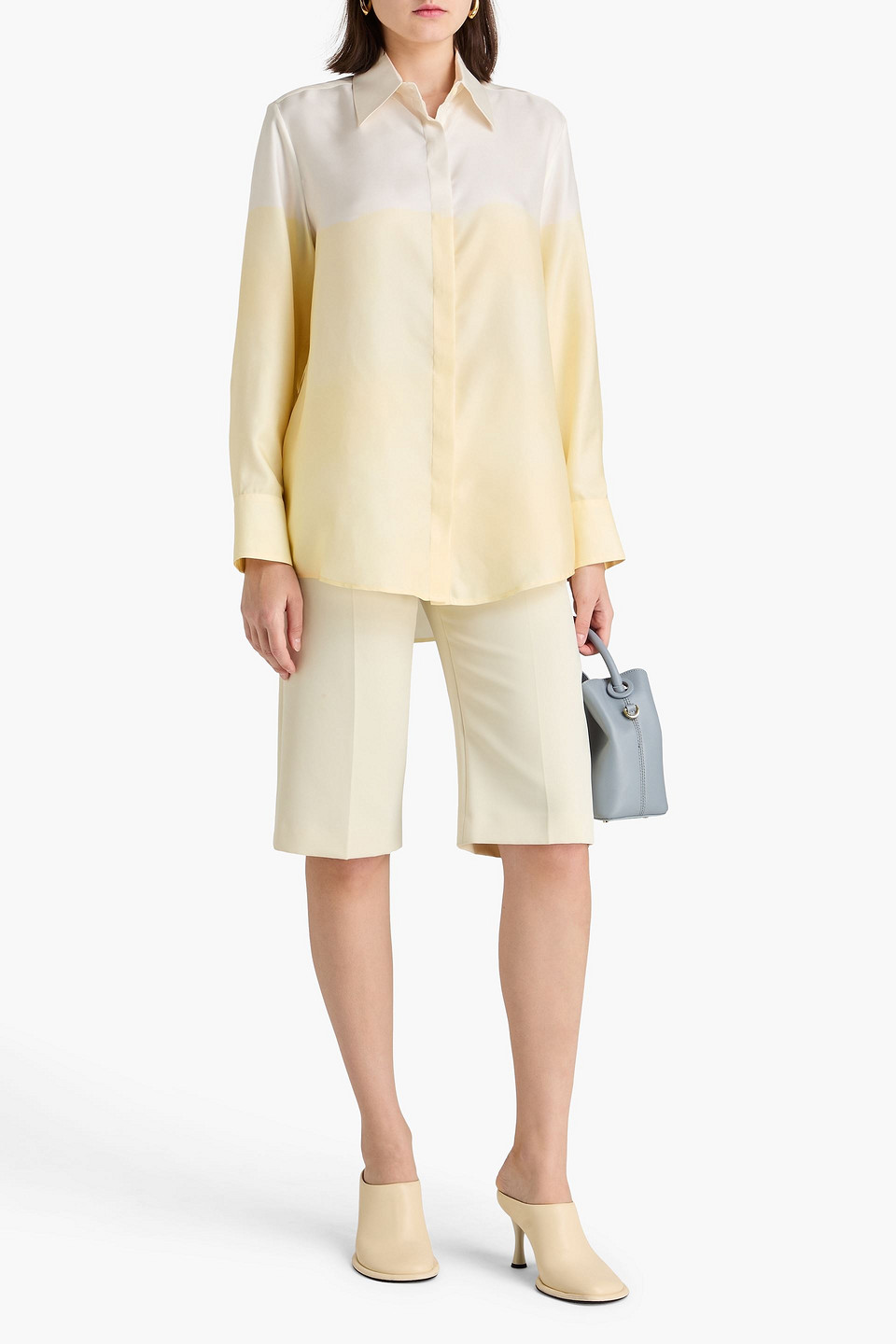  Esse Studios - Hemd Aus Seiden-twill Mit Farbverlauf - Gelb - Uk 14 