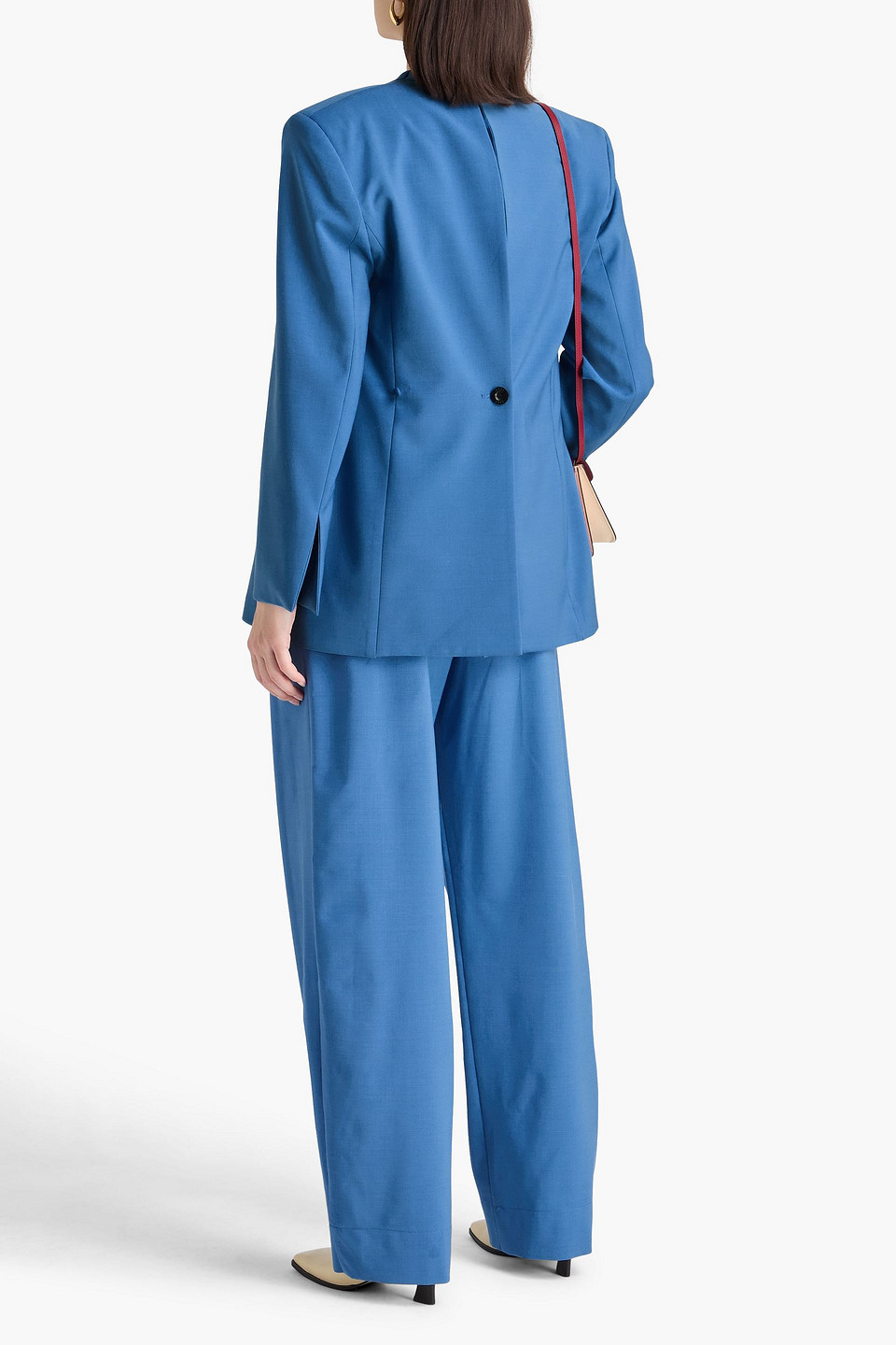 Esse Studios Homme Double-breasted Crepe Blazer In Blue