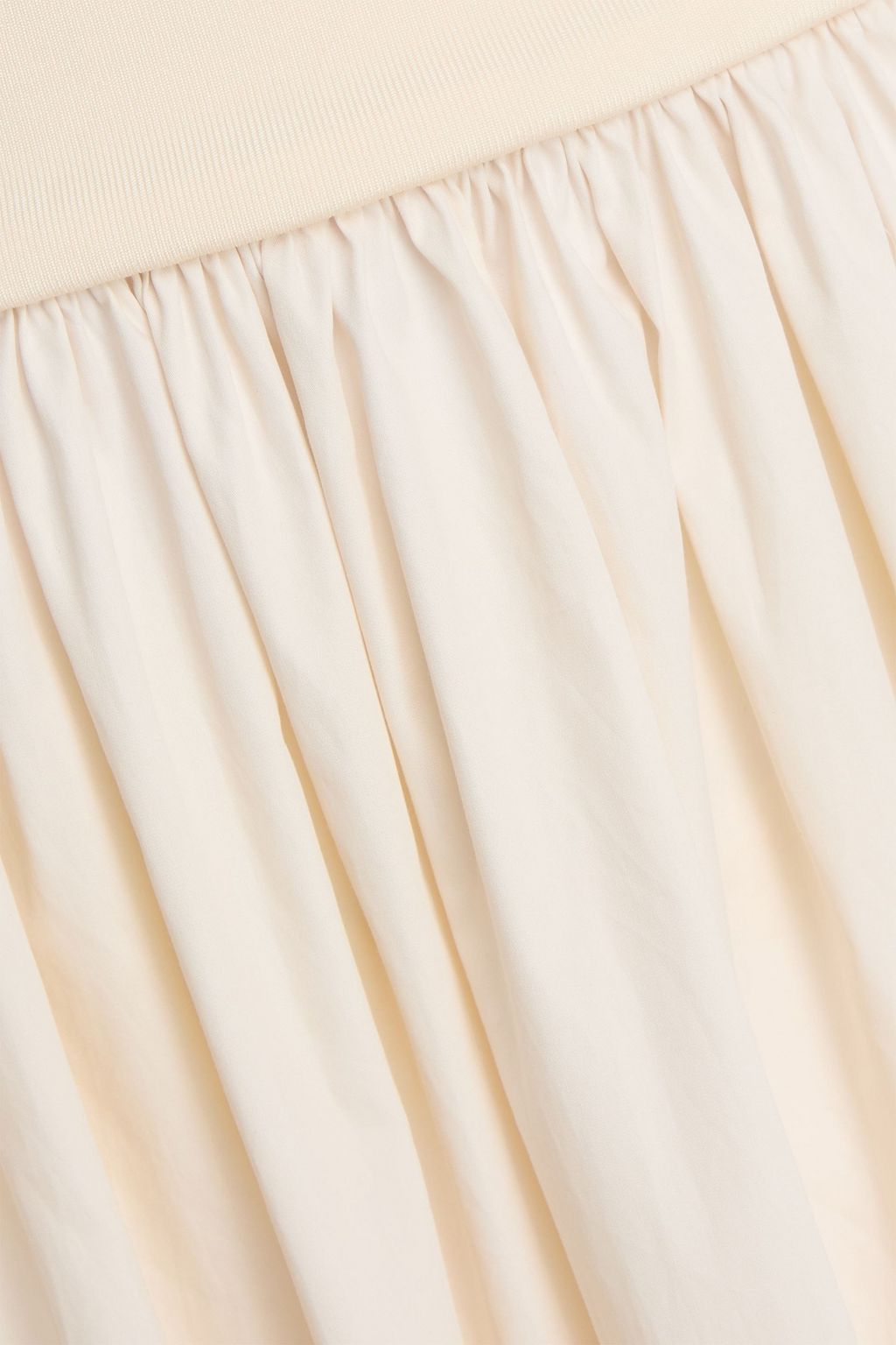 ESSE STUDIOS Strapless stretch-knit and cotton-poplin maxi dress