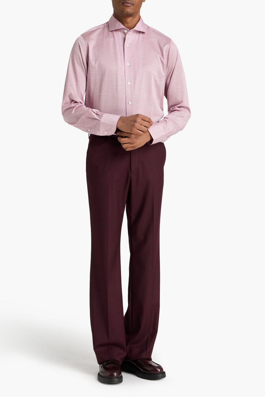 CANALI Cotton-jacquard shirt