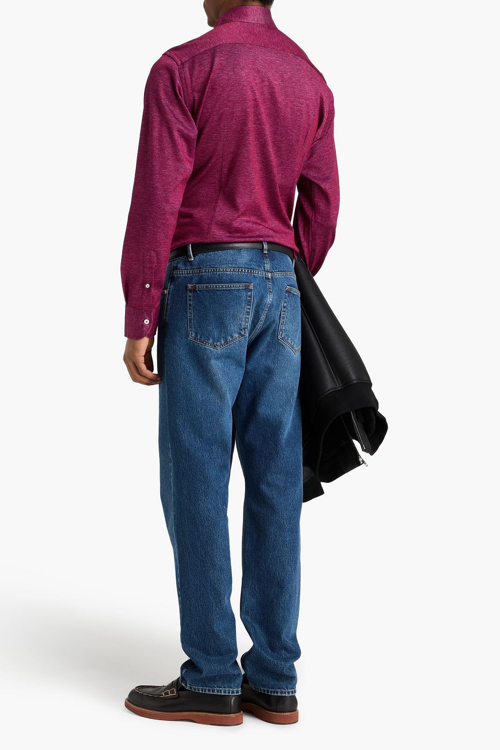 CANALI Mélange cotton-jersey shirt