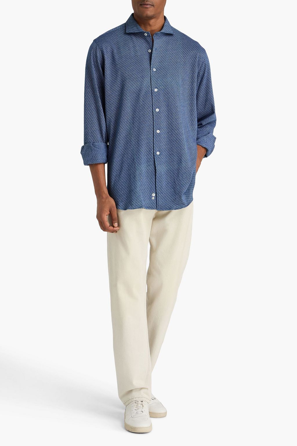 CANALI Cotton-jacquard shirt