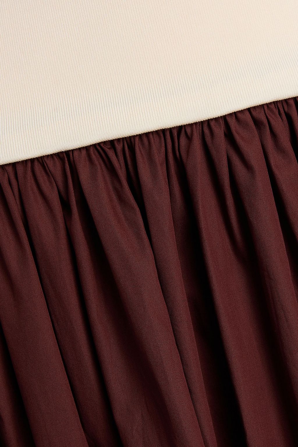 ESSE STUDIOS Strapless stretch-knit and cotton-poplin maxi dress