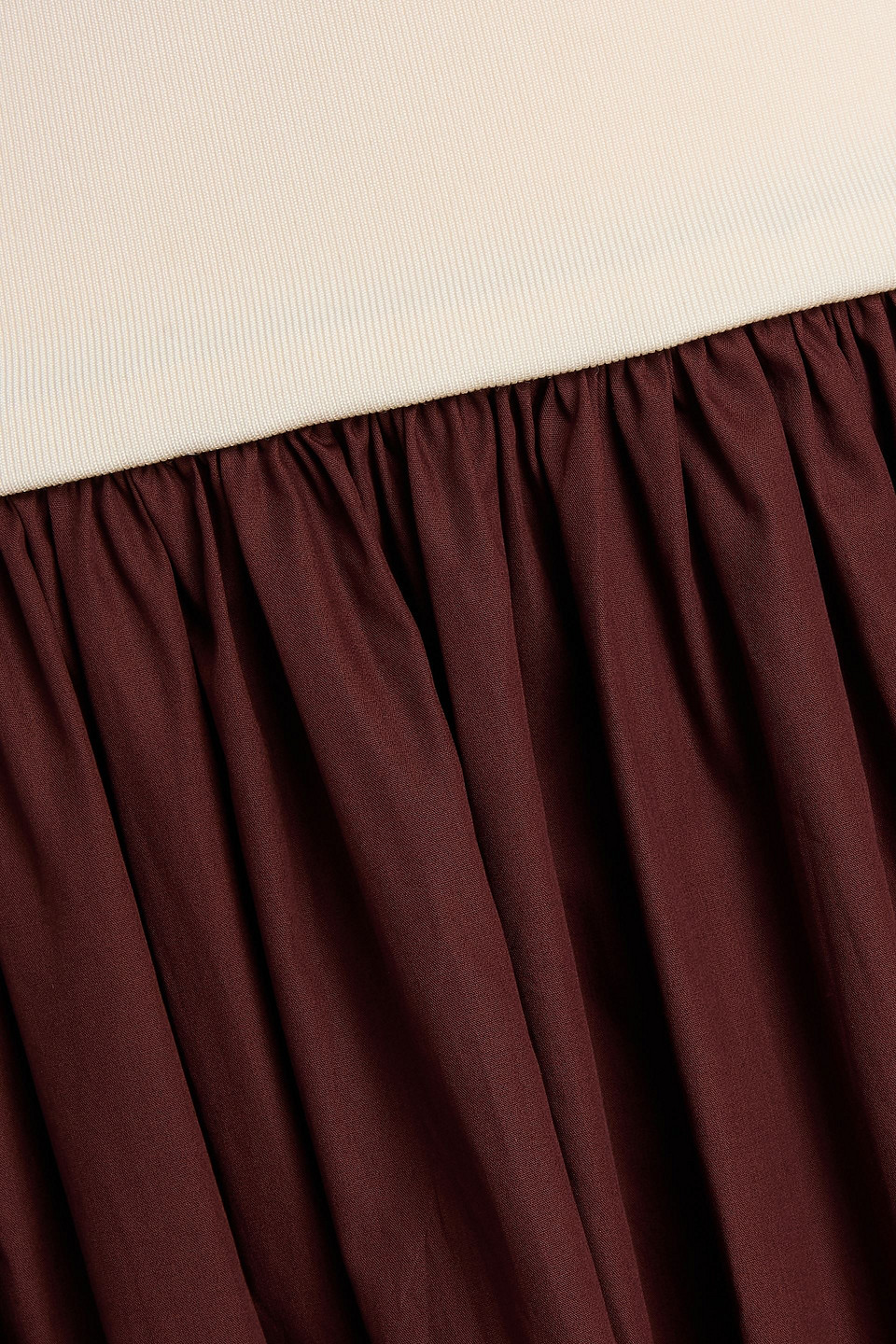 Esse Studios Strapless Stretch-knit And Poplin Maxi Dress In Brown