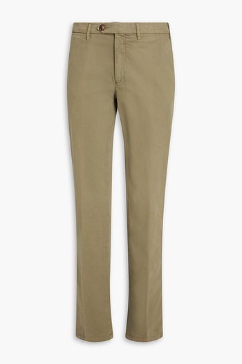 CANALI بنطال شينو من التويل ومزيج من القطن بقصّة تضيق تدريجيًا