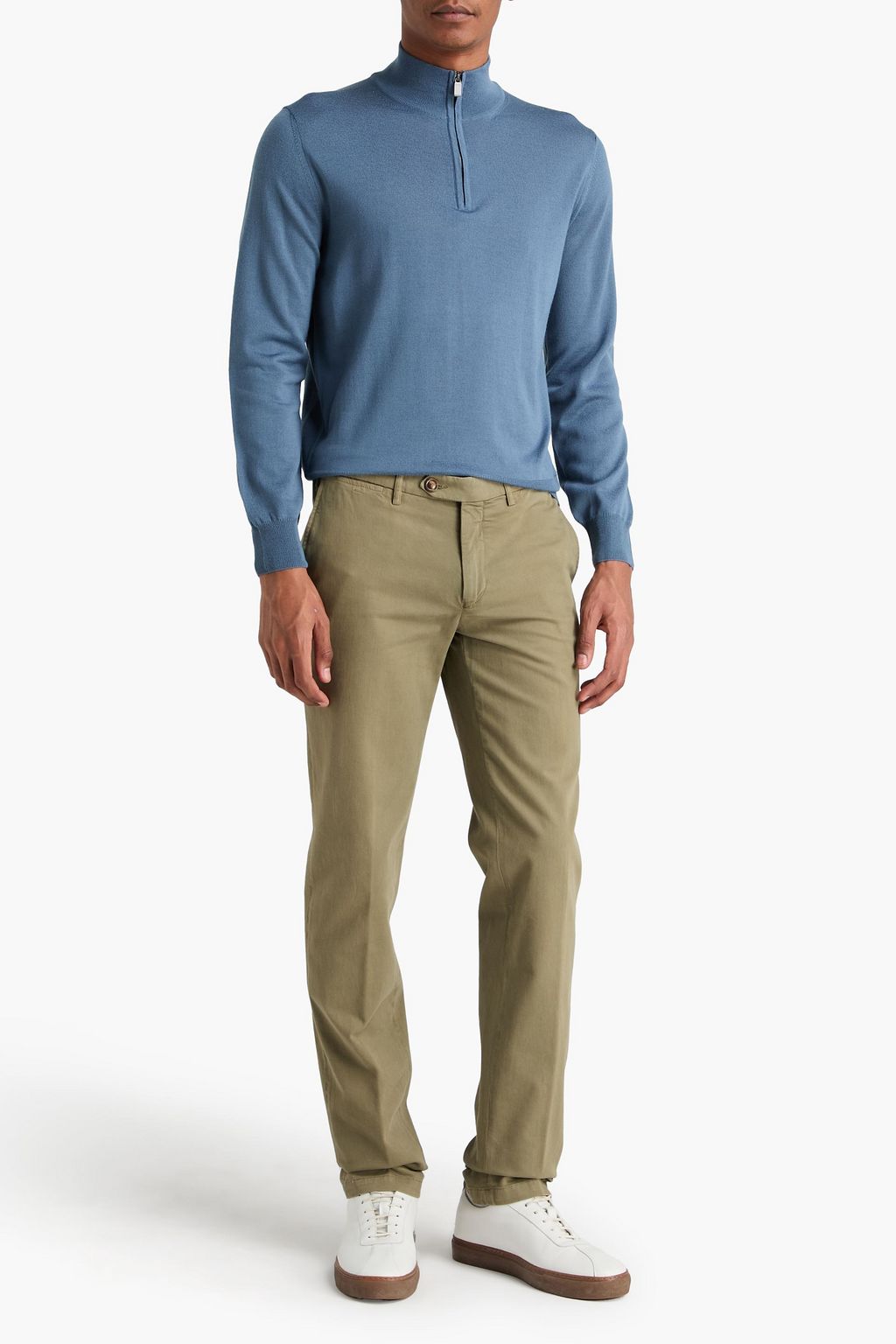 CANALI Tapered cotton-blend twill chinos