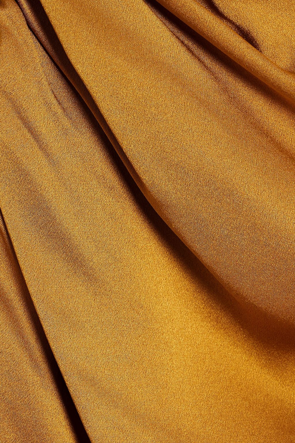 MICHELLE MASON One-shoulder ruched silk-satin midi dress