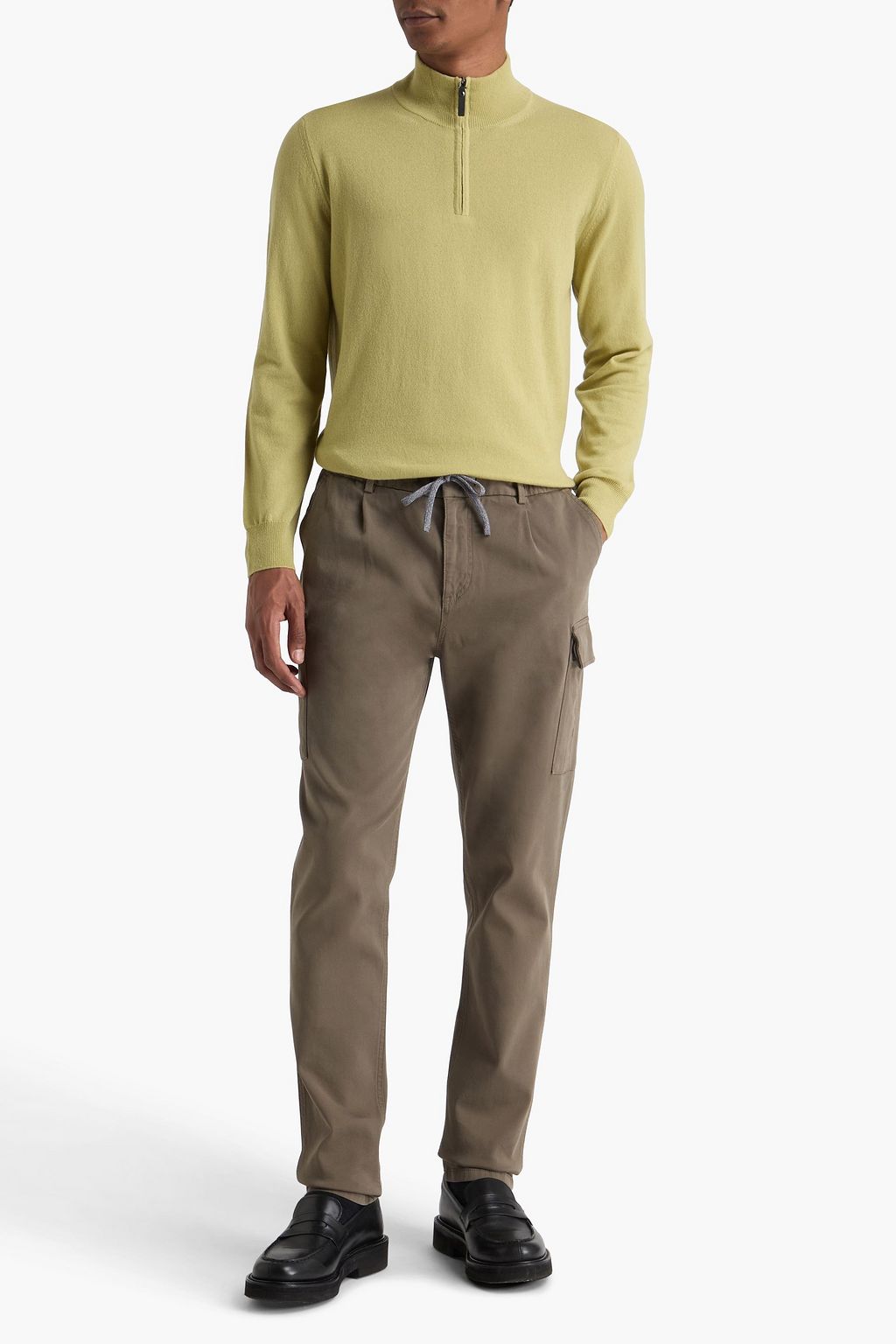 CANALI Tapered cotton-blend twill cargo pants