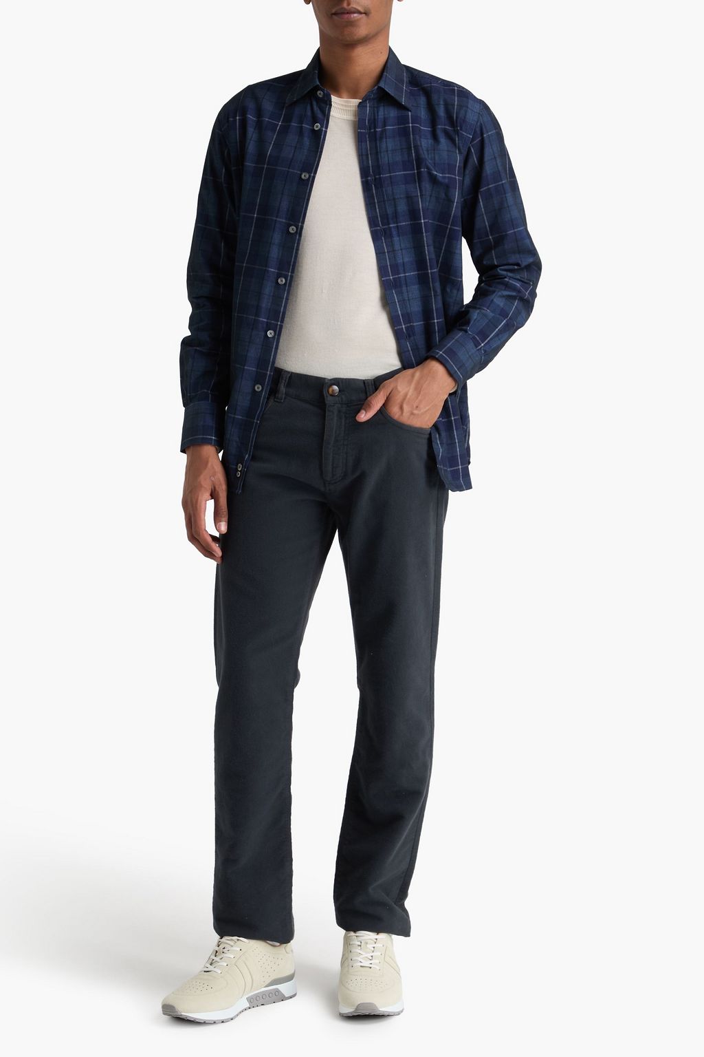 CANALI Slim-fit cotton-flannel pants