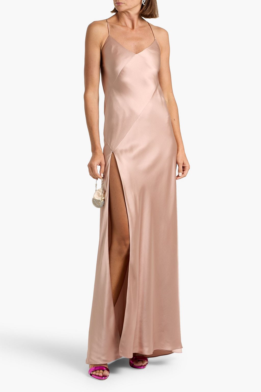 MICHELLE MASON Silk-satin gown