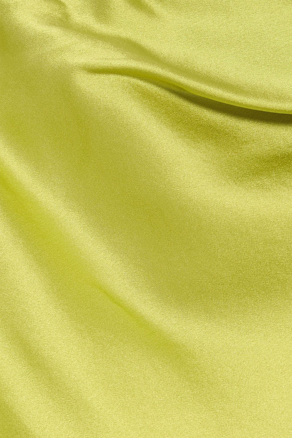 MICHELLE MASON Asymmetric wrap-effect silk-satin midi skirt