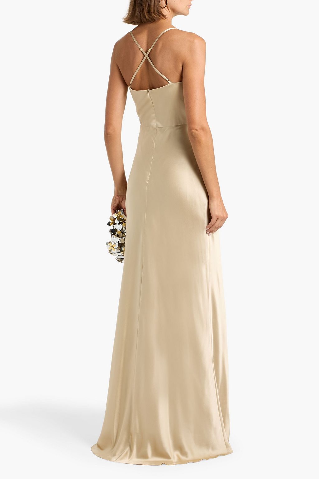 MICHELLE MASON Twisted cutout silk-satin gown
