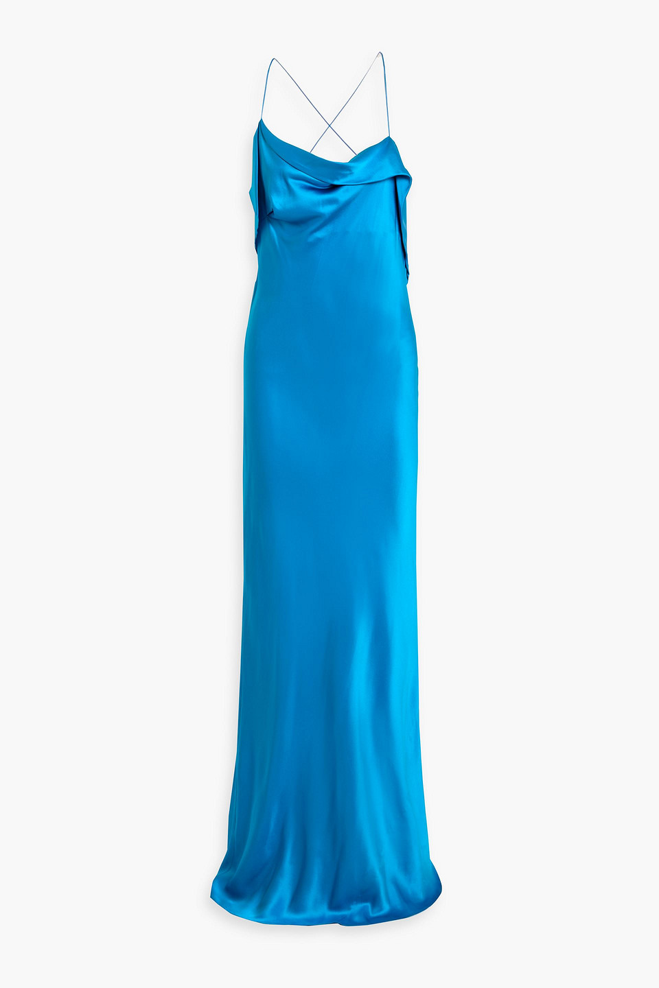 Michelle Mason Draped Silk-satin Gown In Multi