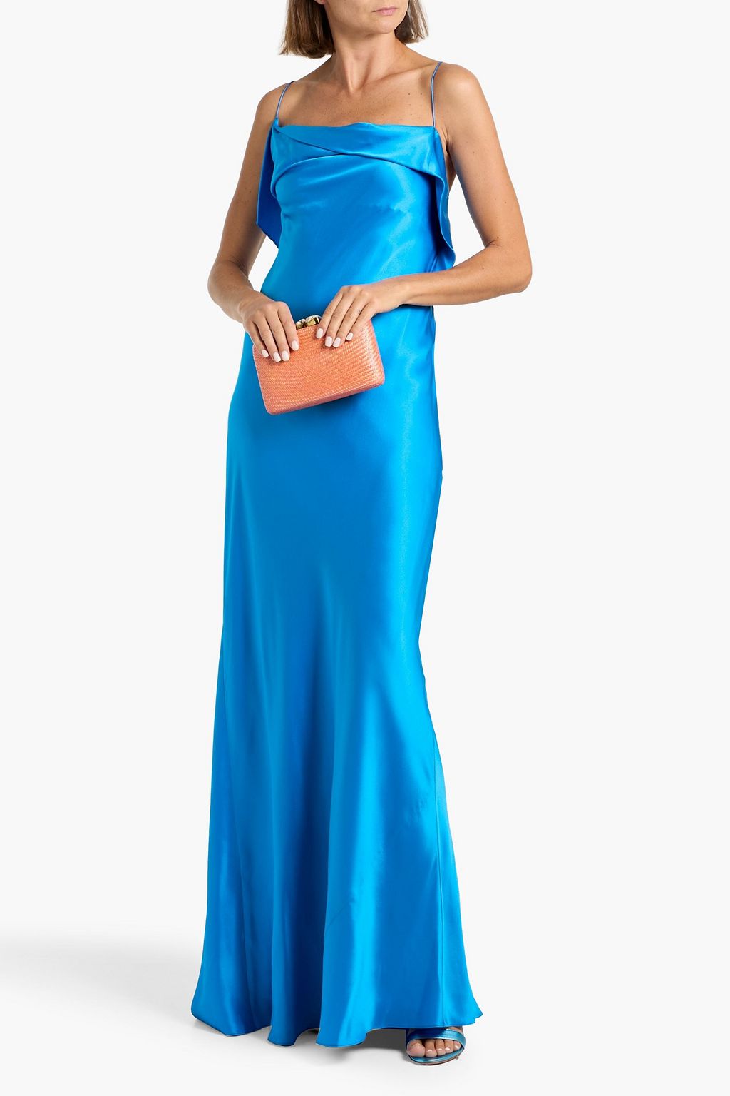 MICHELLE MASON Draped silk-satin gown