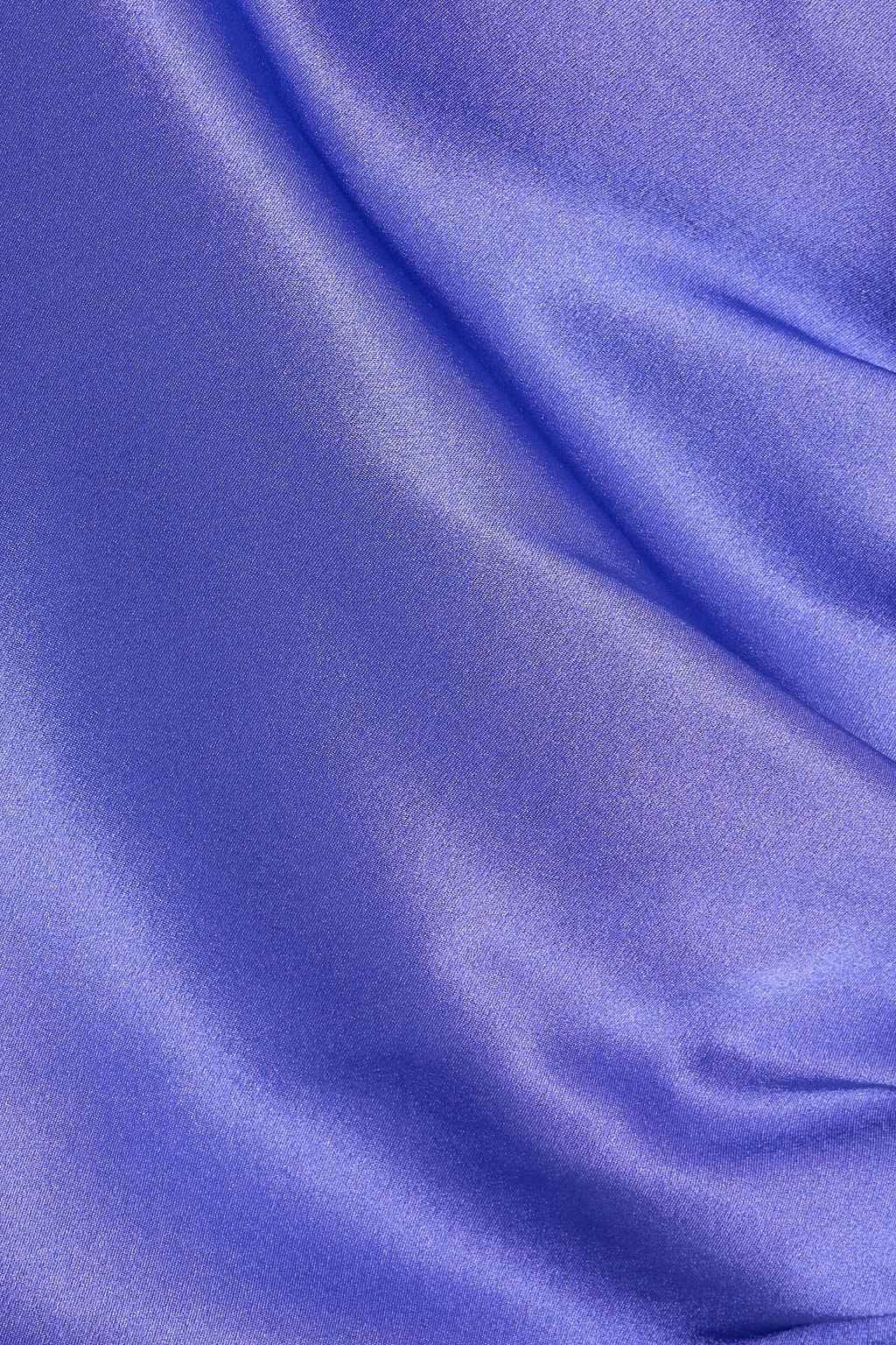 MICHELLE MASON One-shoulder bow-detailed silk-satin midi dress