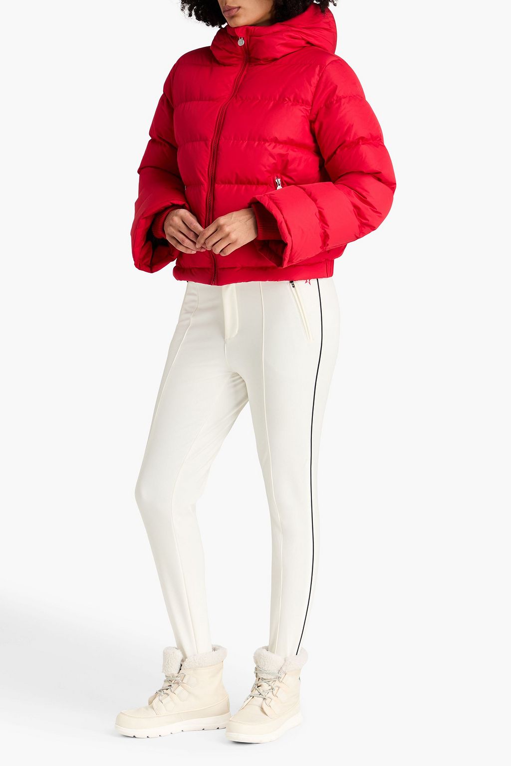 PERFECT MOMENT Quilted shell hooded down ski jacket