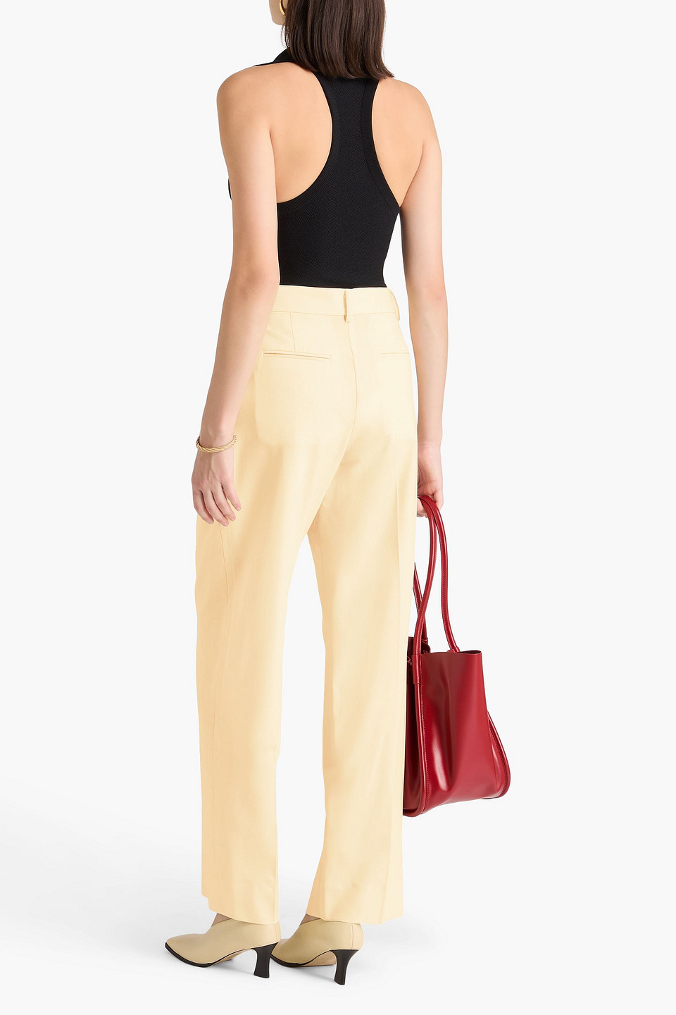 Esse Studios Onus Crepe Tapered Pants In Yellow