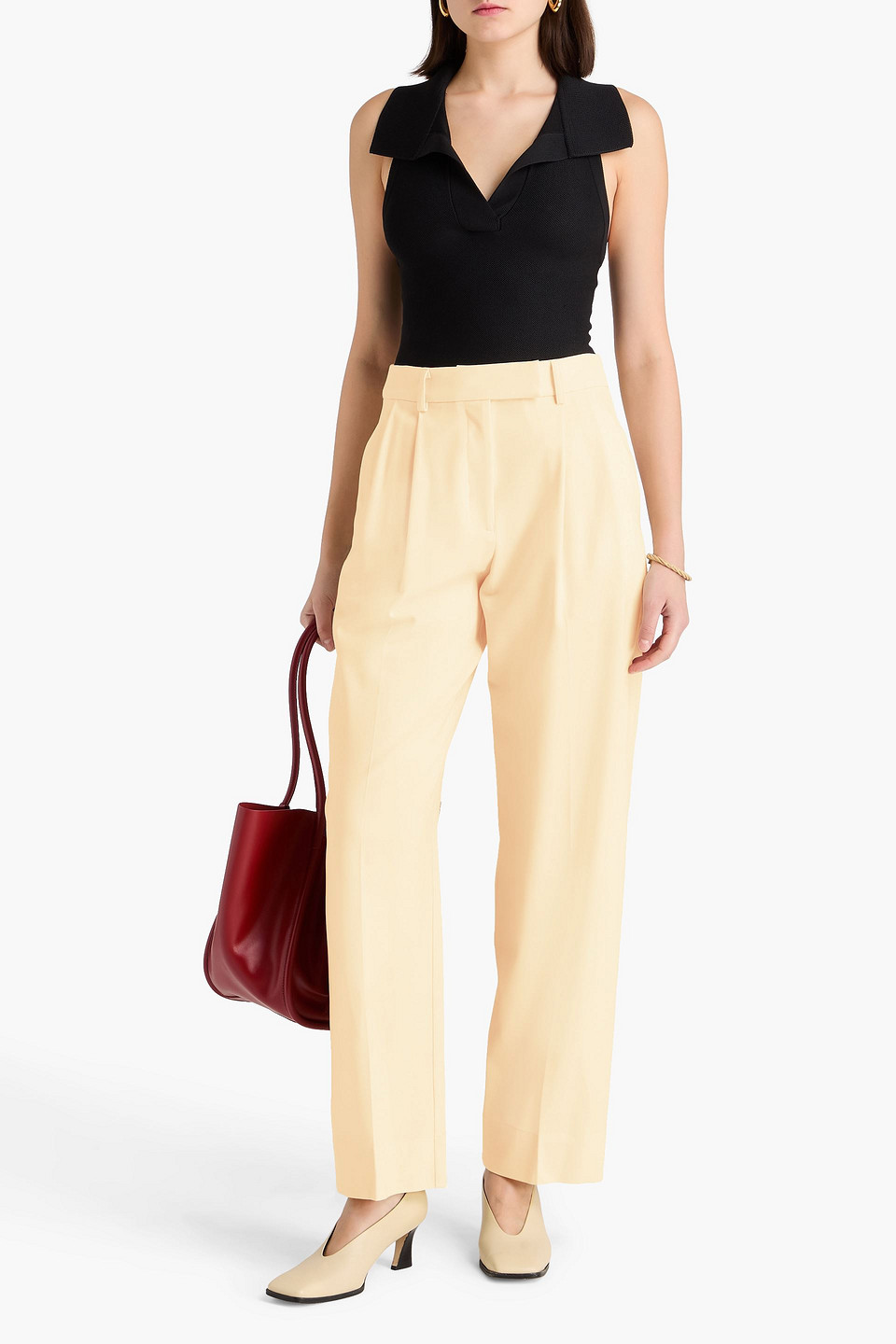 Esse Studios Onus Crepe Tapered Pants In Yellow