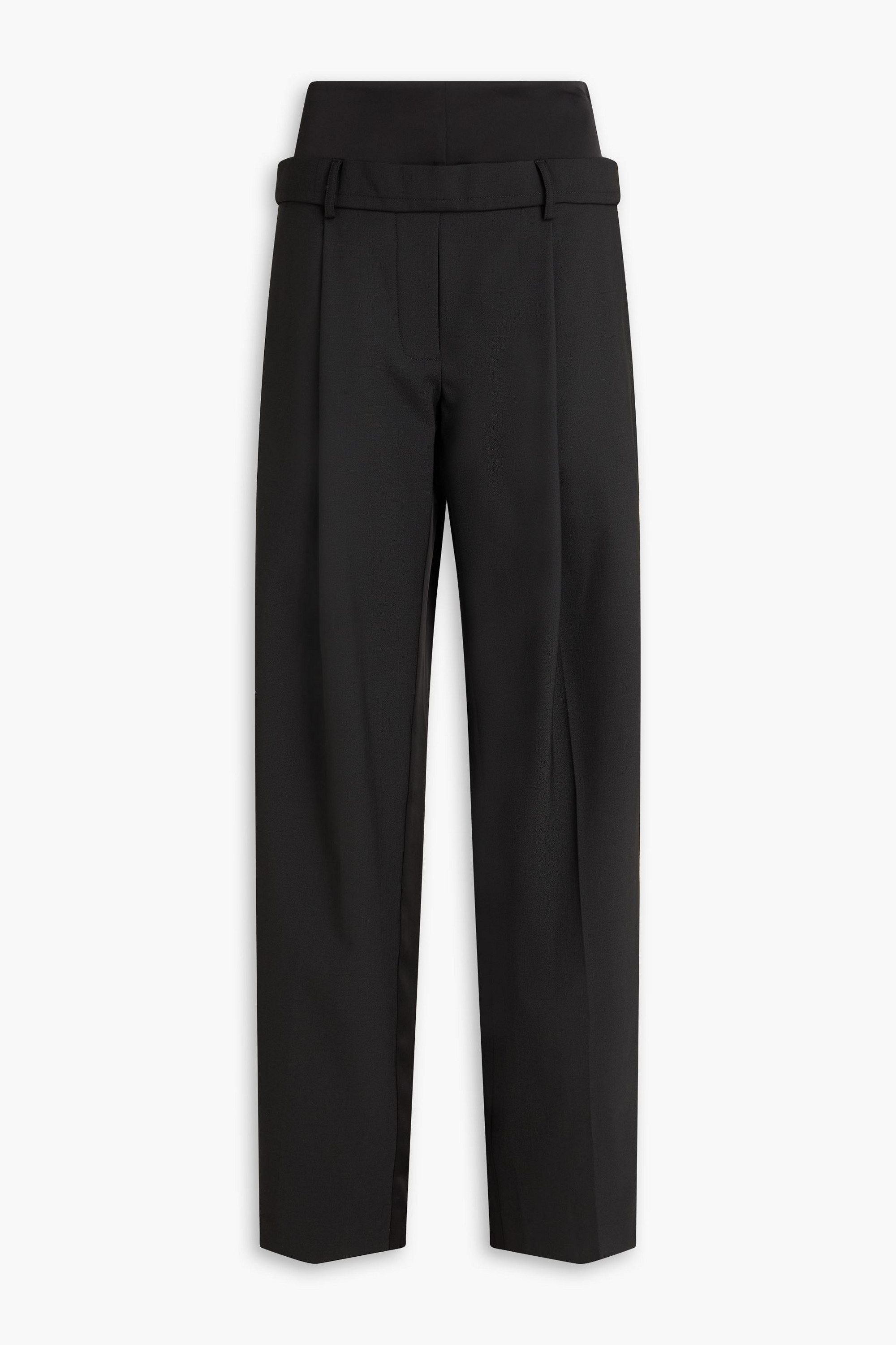 Esse Studios Portia Duo satin-paneled crepe straight-leg pants