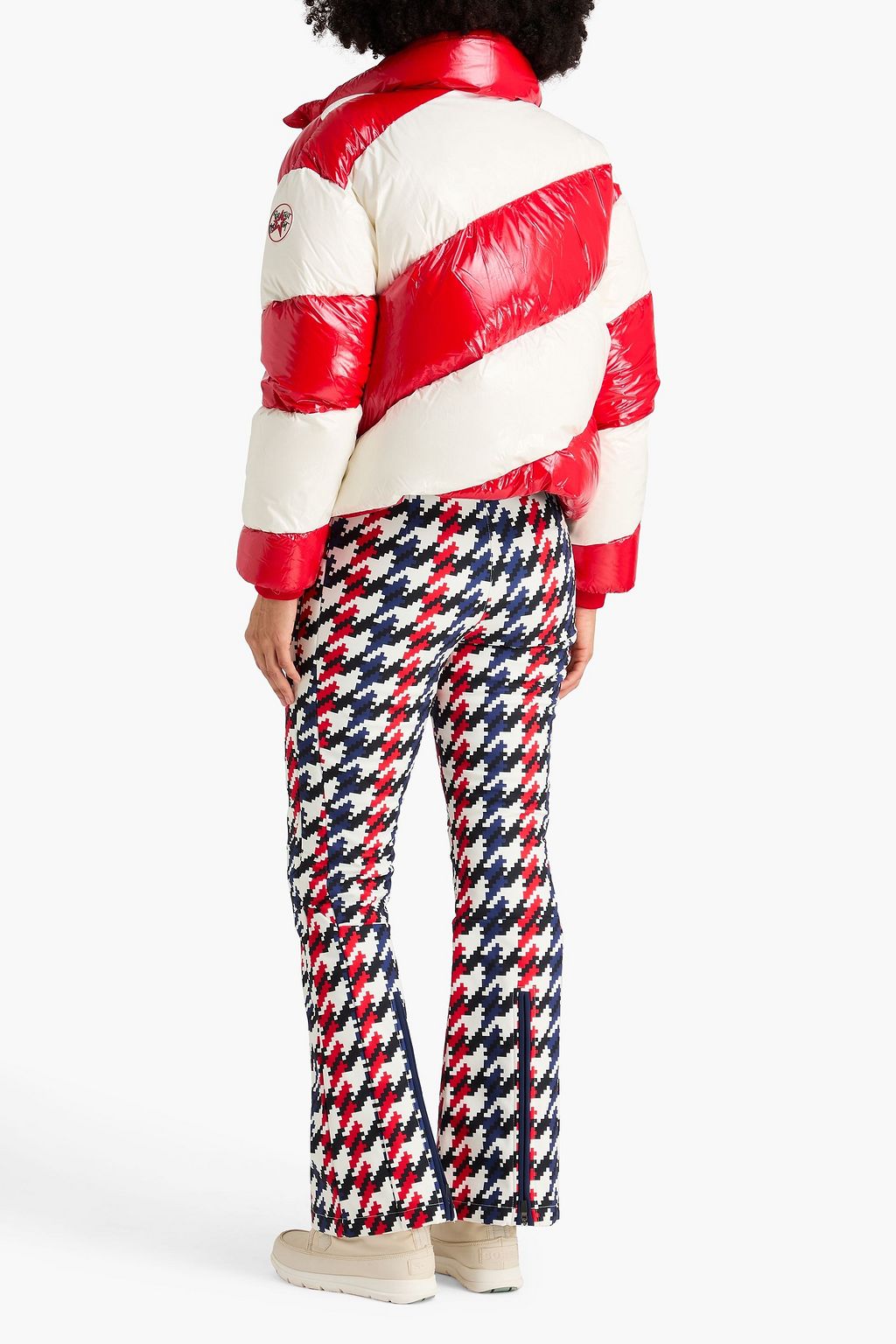 PERFECT MOMENT Super Mojo striped quilted shell down ski jacket