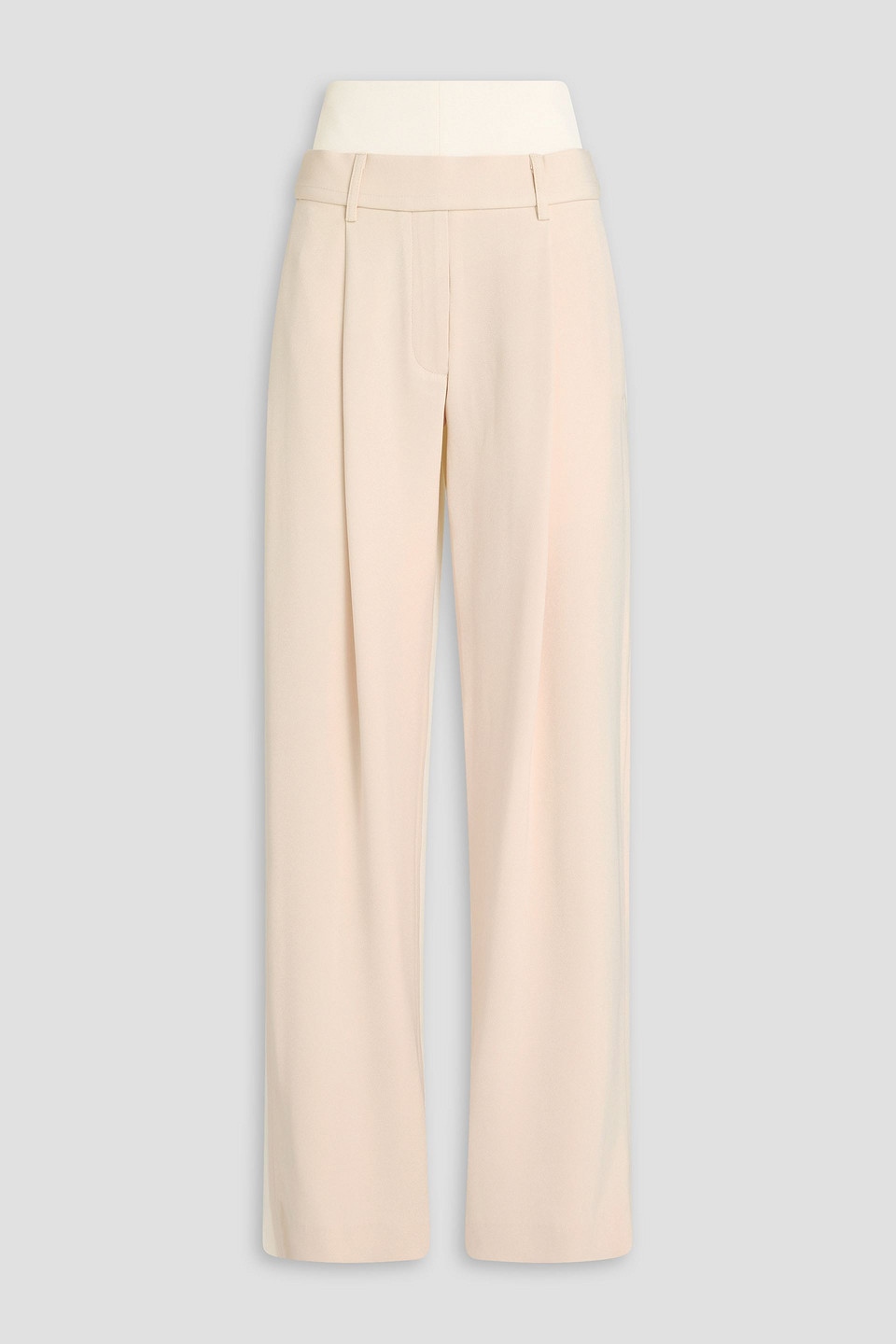 Esse Studios Sommar Duo Piqué-trimmed Crepe Wide-leg Trousers In White