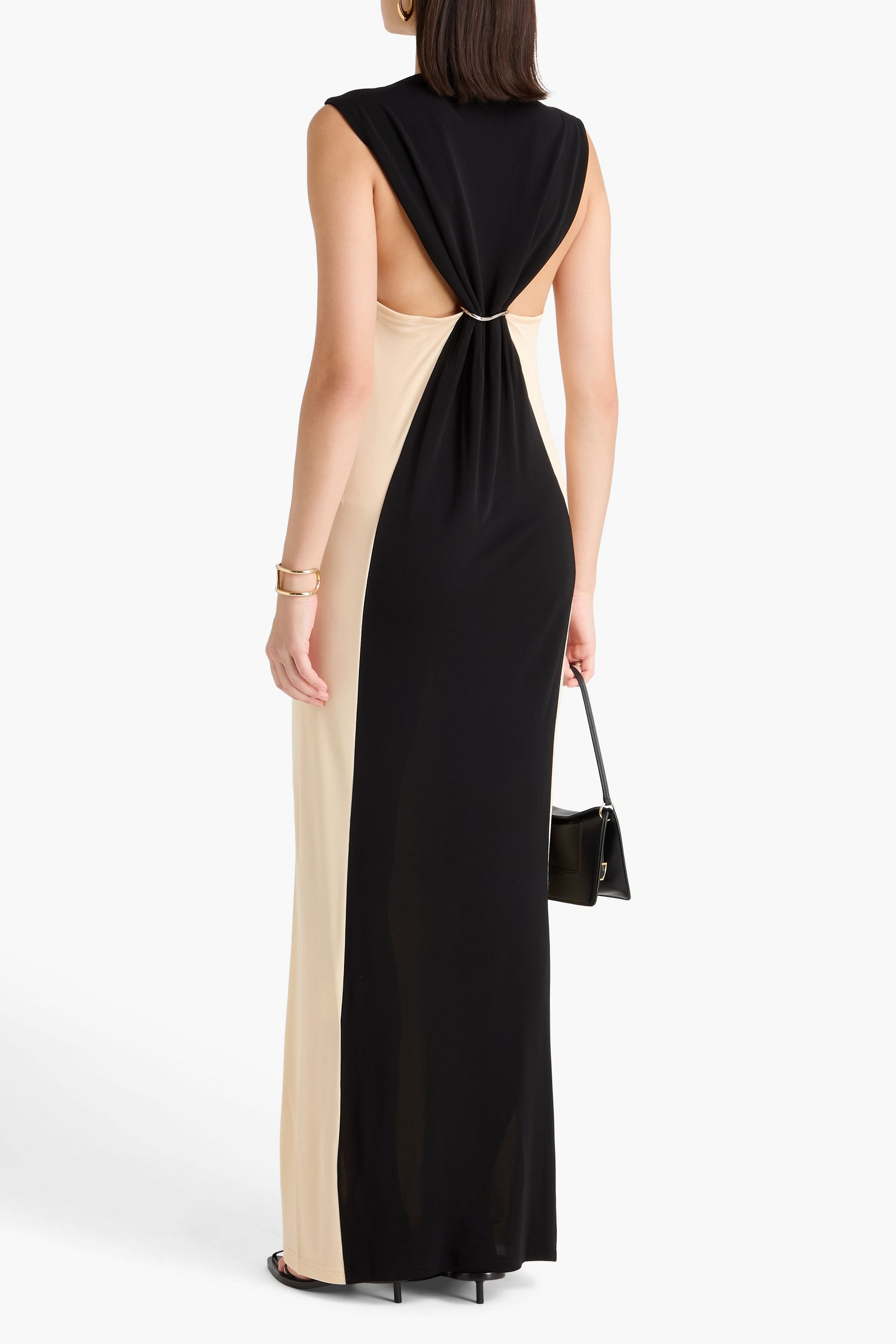 Esse Studios Maca embellished draped jersey maxi dress