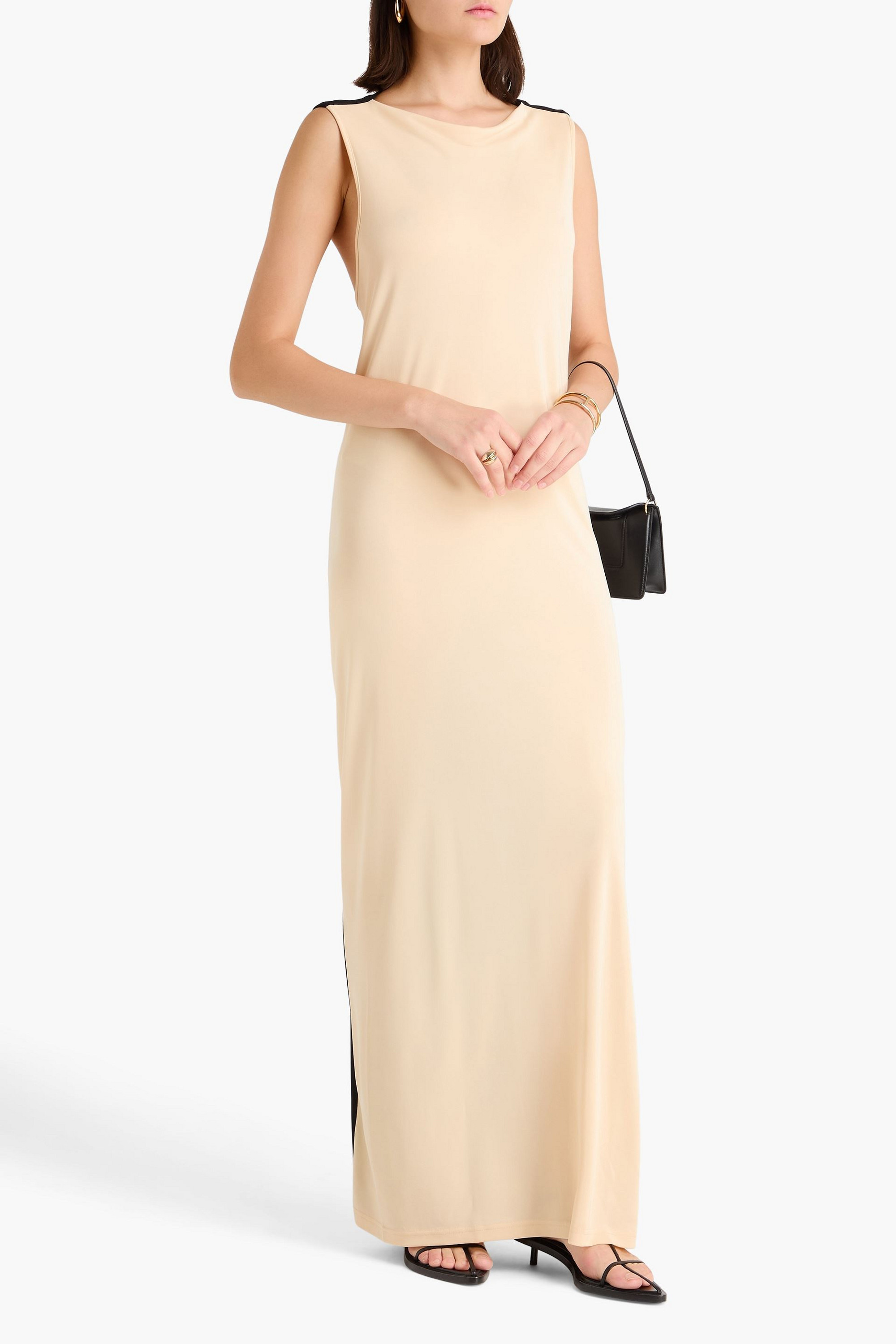 Esse Studios Maca embellished draped jersey maxi dress
