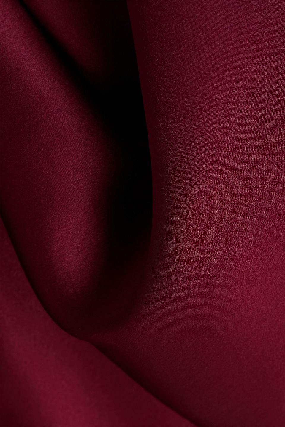 Esse Studios Rio Cowl Organza-trimmed Silk-satin Midi Dress In Burgundy