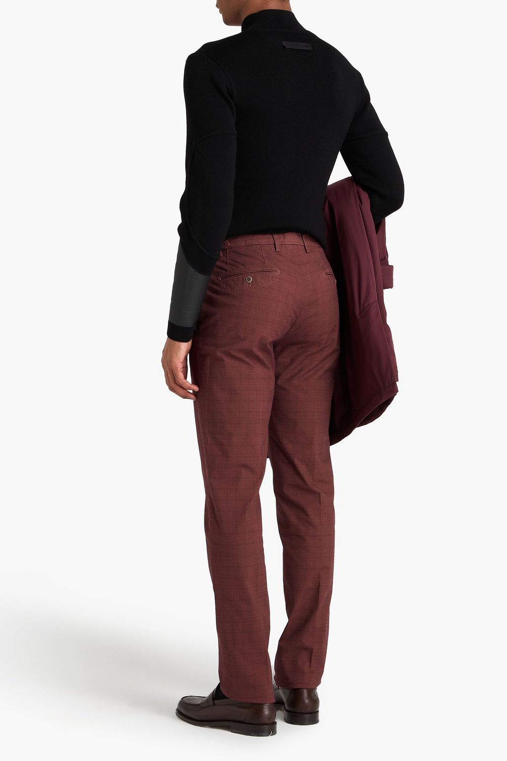 CANALI Slim-fit Prince of Wales checked stretch-cotton chinos