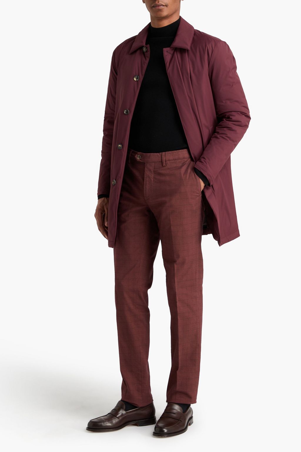 CANALI Slim-fit Prince of Wales checked stretch-cotton chinos