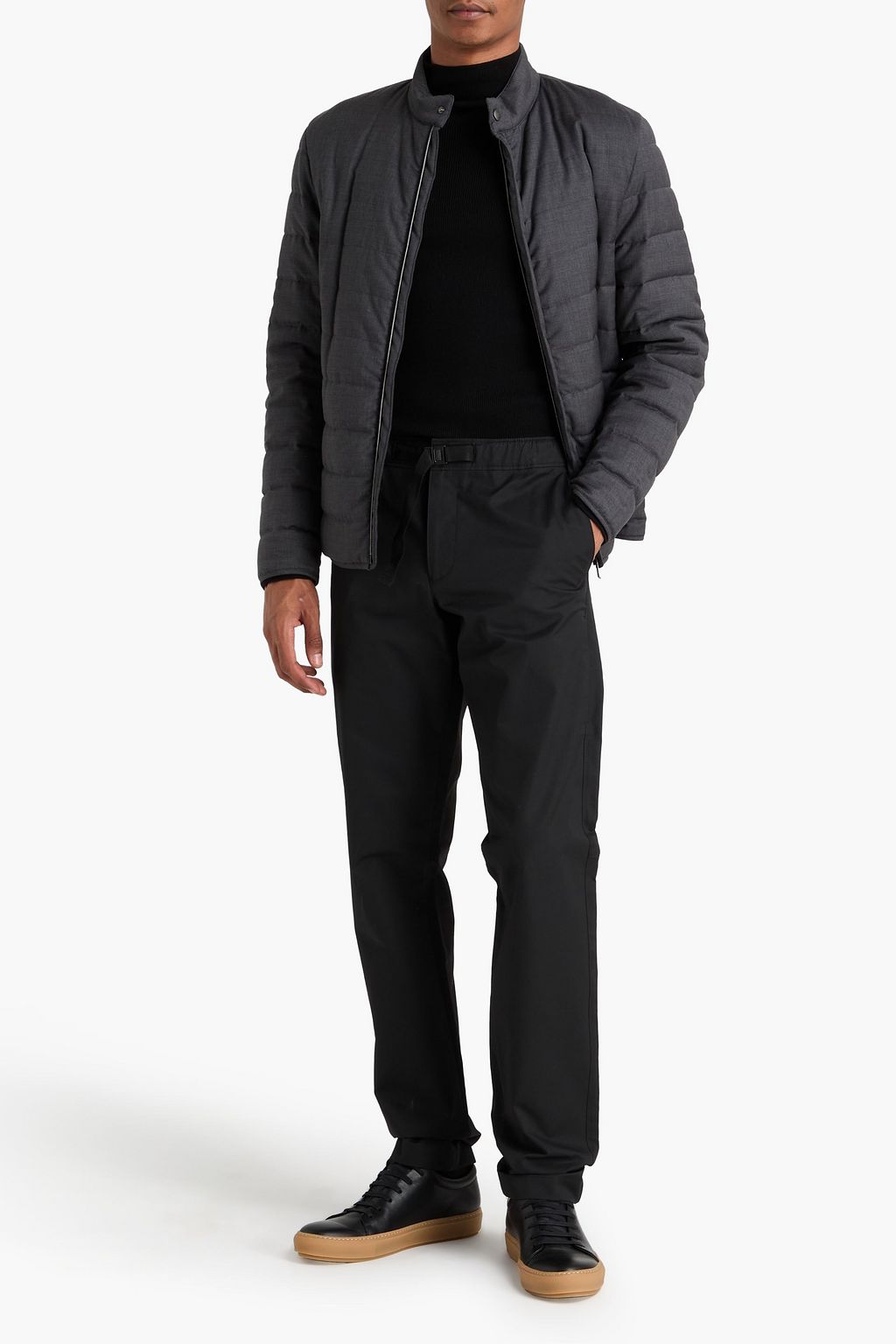 CANALI Tapered cotton-blend twill pants