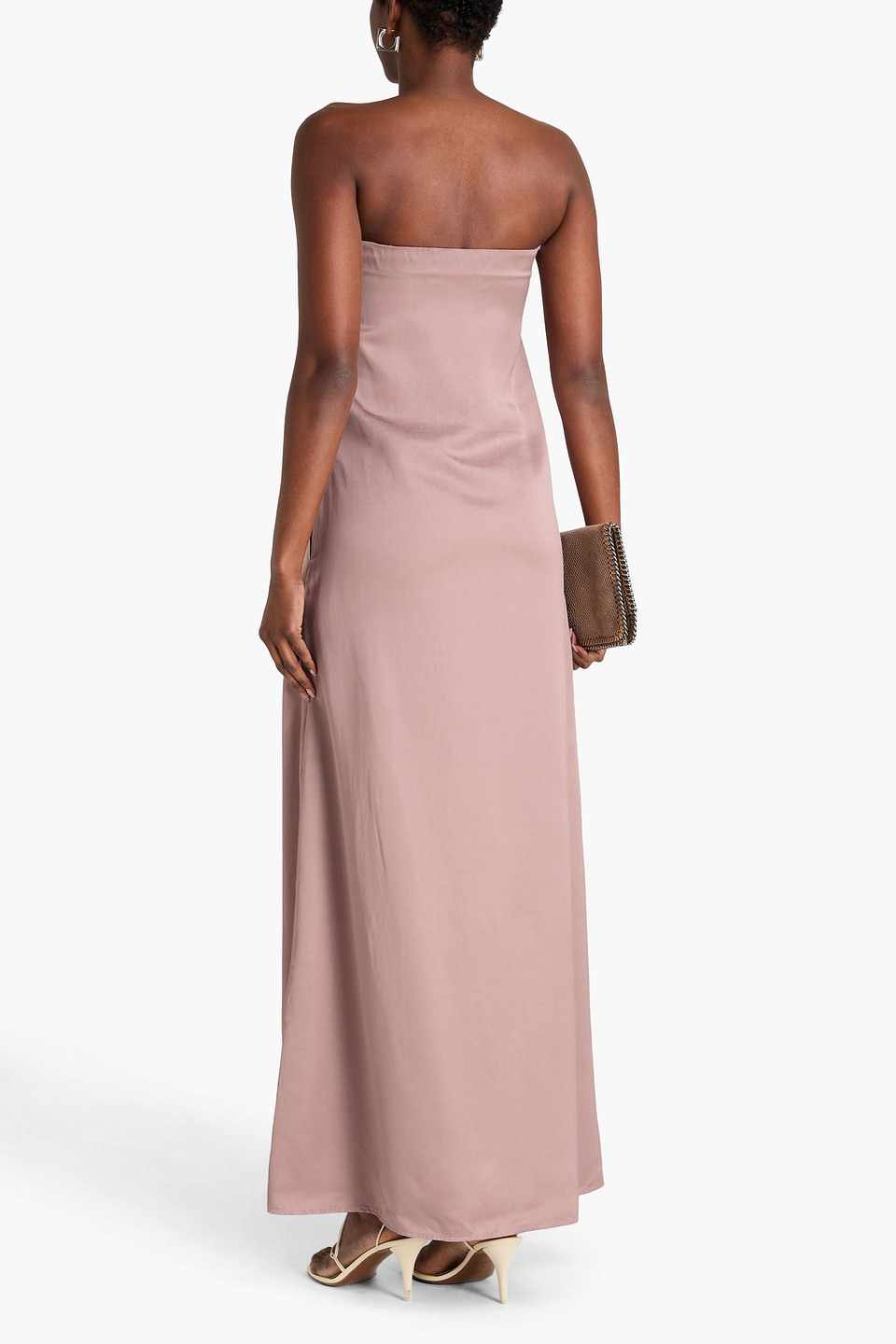 Esse Studios Opia Strapless Satin-crepe Maxi Dress In Pink