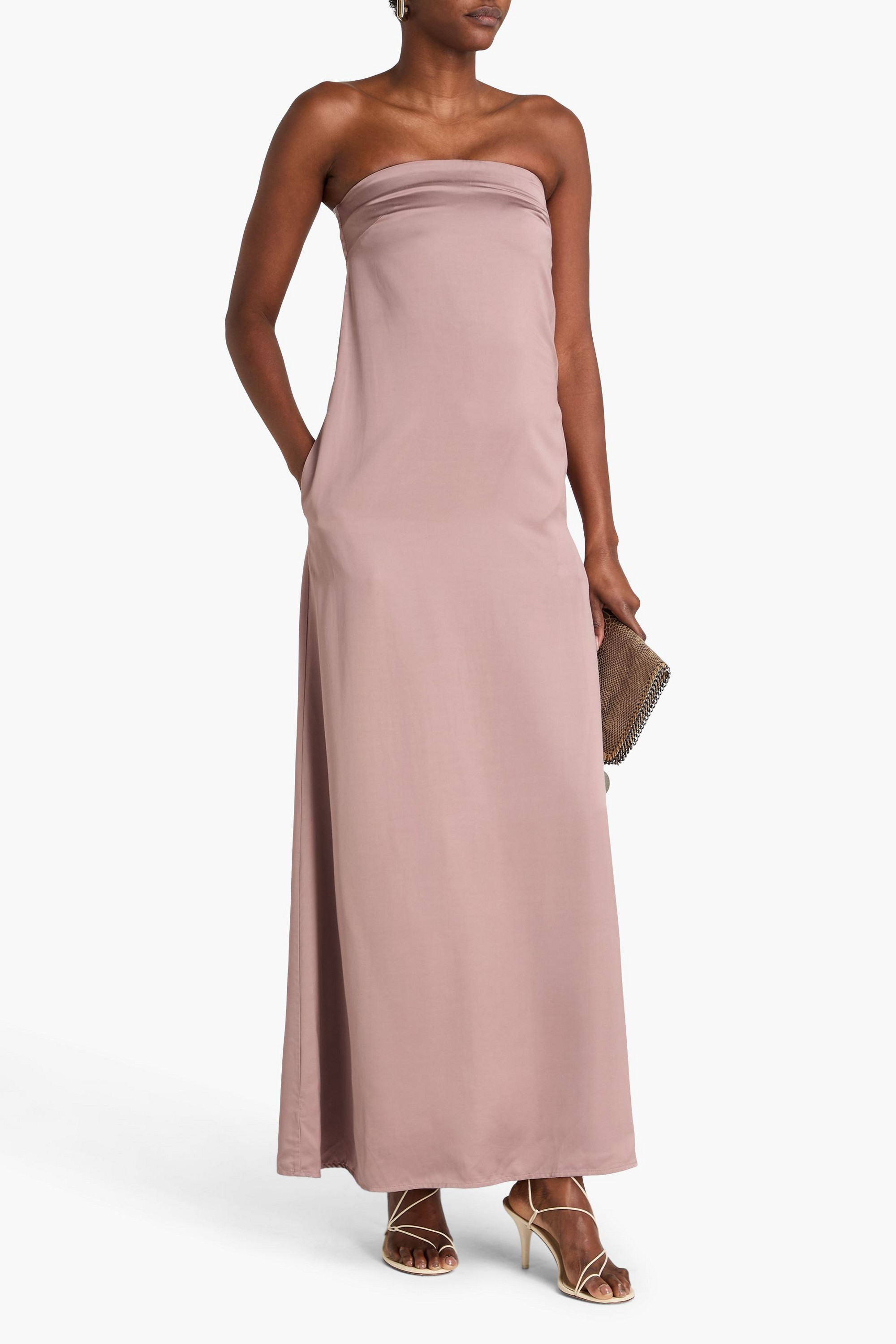 Esse Studios Opia strapless satin-crepe maxi dress