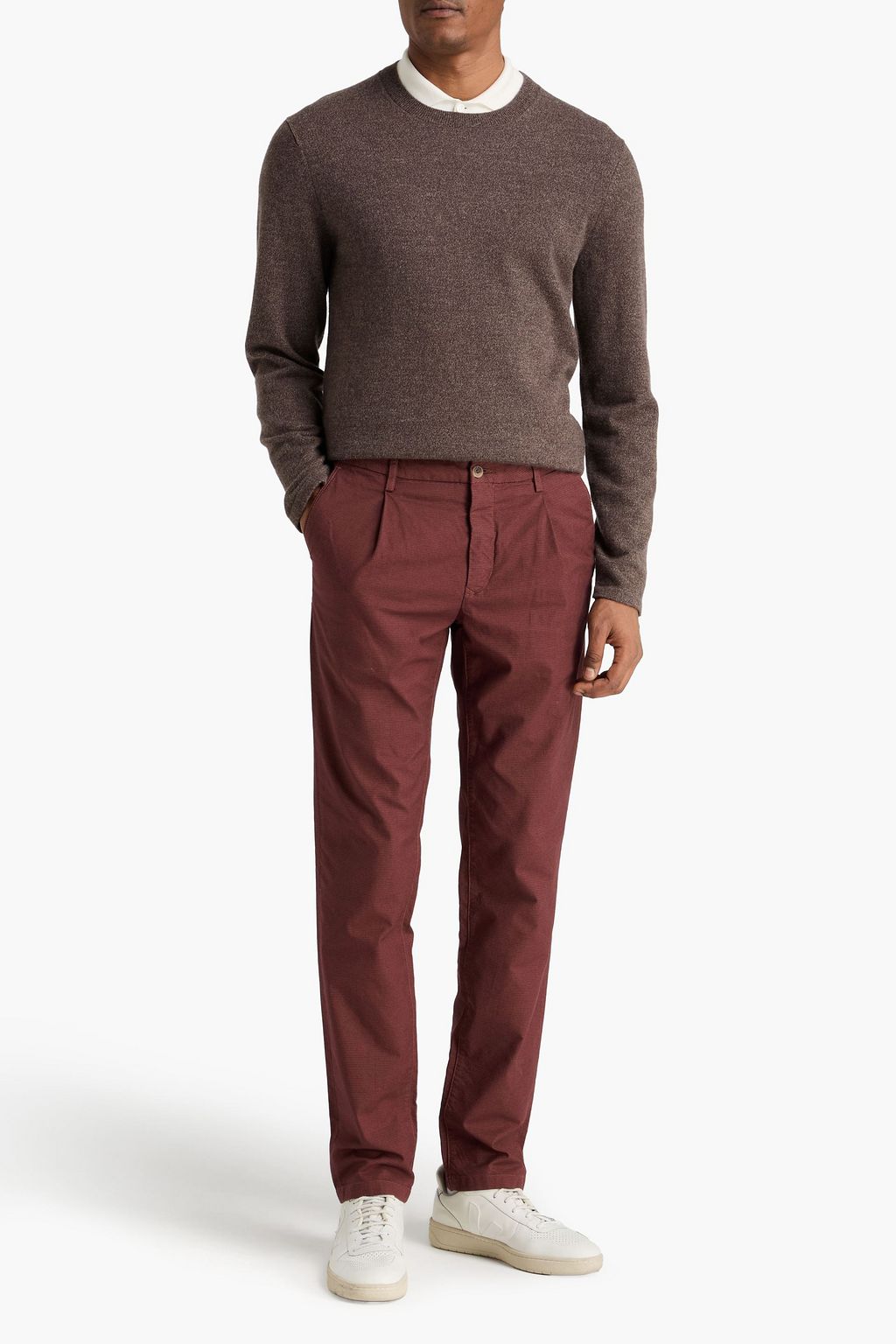 CANALI Slim-fit houndstooth stretch-cotton chinos