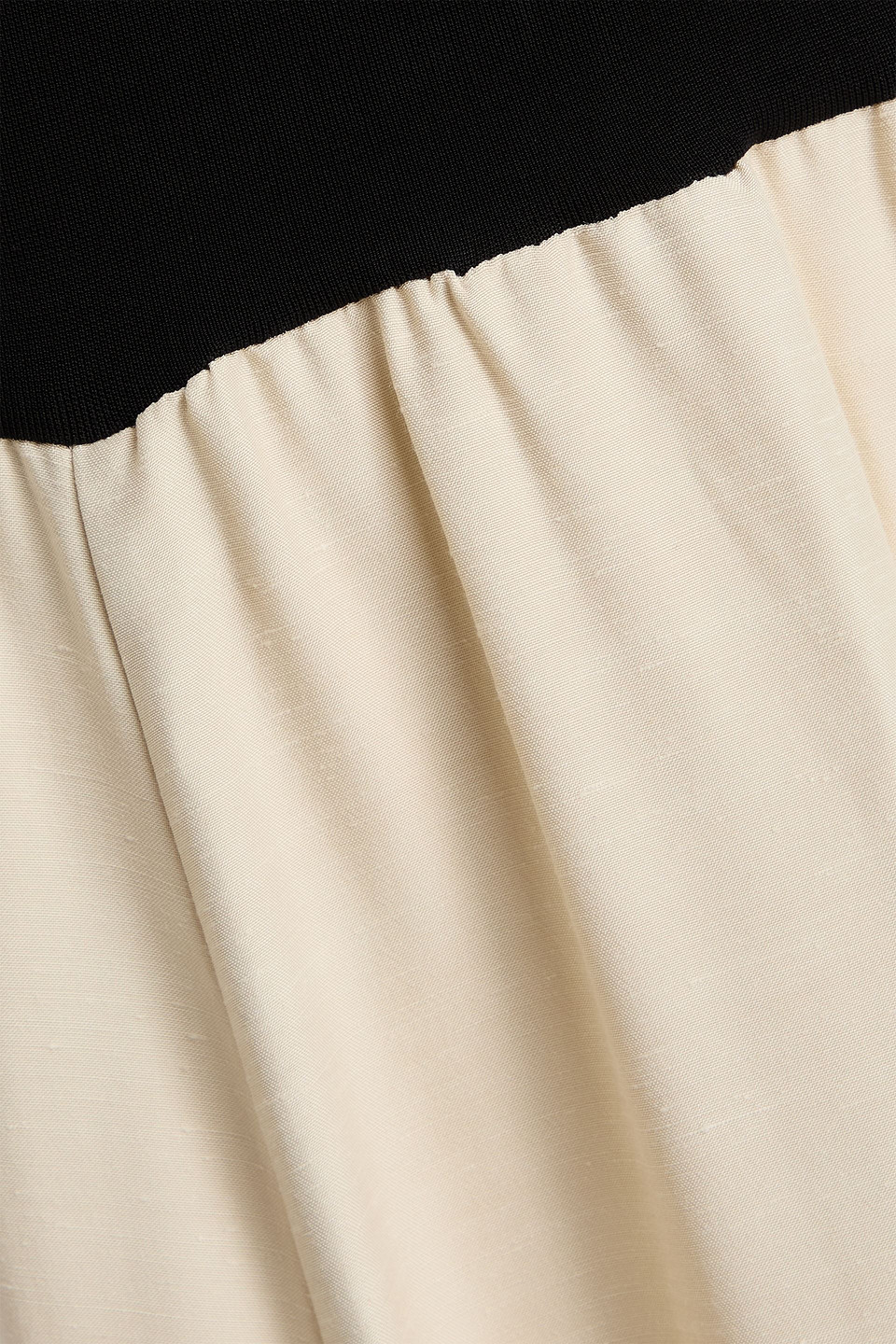 Esse Studios Tee Duo Two-tone Slub Woven And Stretch-knit Maxi Dress In Black