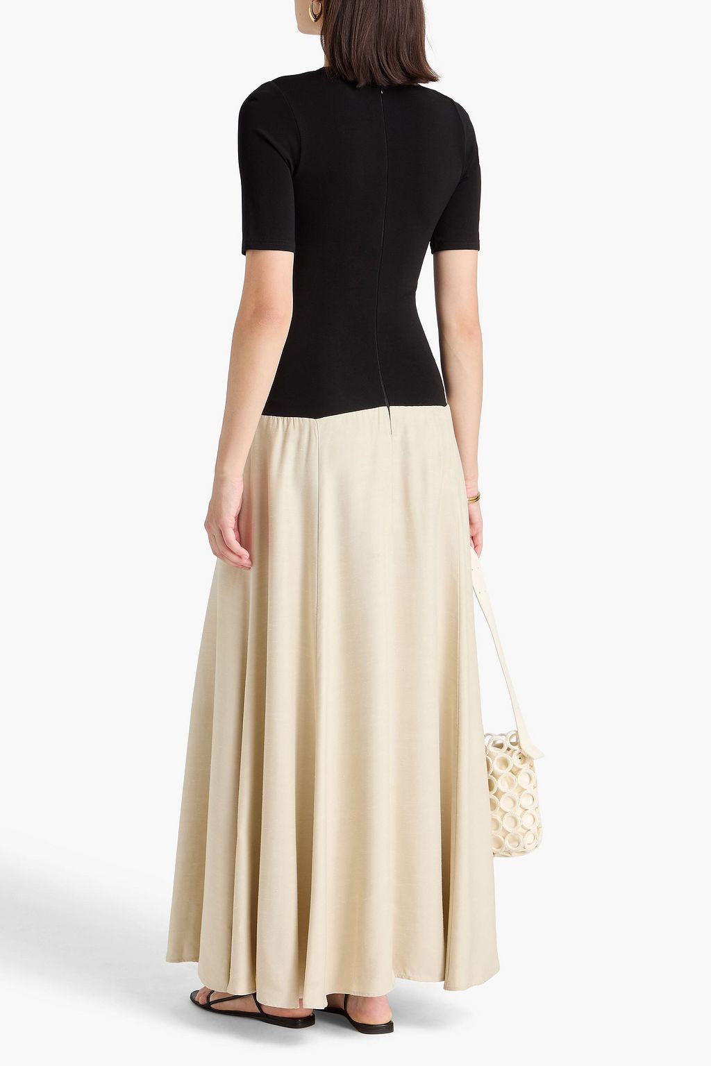 ESSE STUDIOS Tee Duo two-tone slub woven and stretch-knit maxi dress