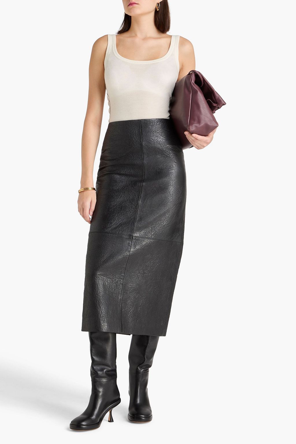 ESSE STUDIOS بلوزة "كلاسيكو" دون أكمام من صوف المارينو