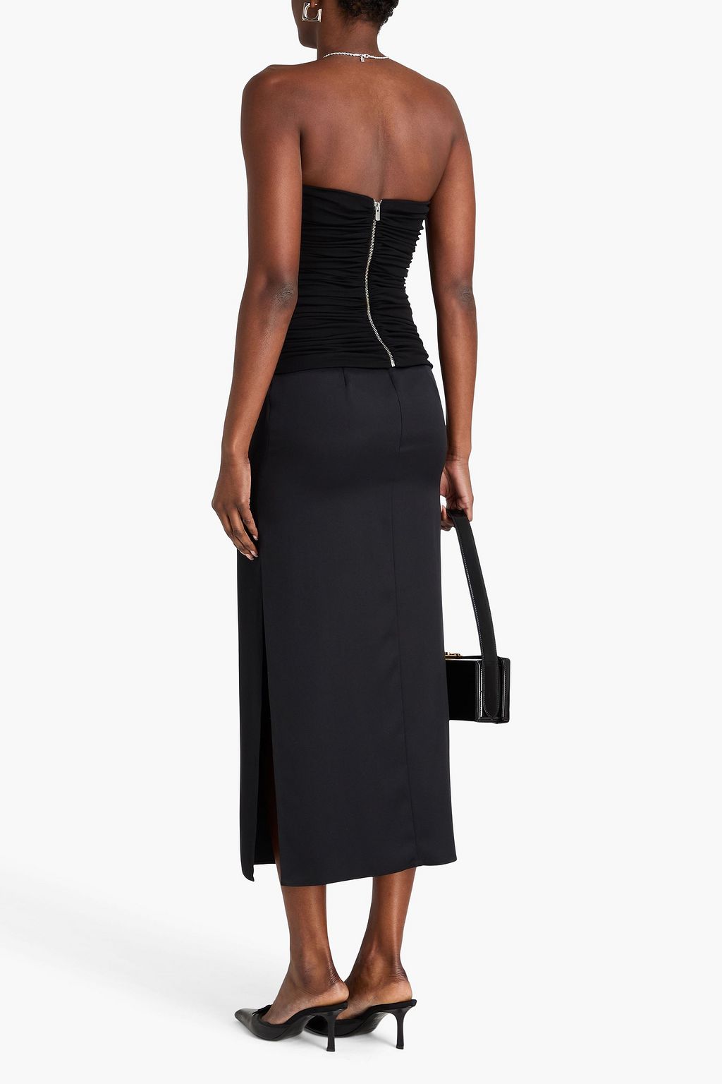 ESSE STUDIOS بلوزة "بوناشي" بدون حمالات من الجيرسي بتأثير مزموم