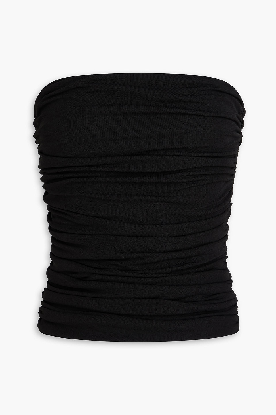 Esse Studios Bonachi Strapless Ruched Jersey Top In Black